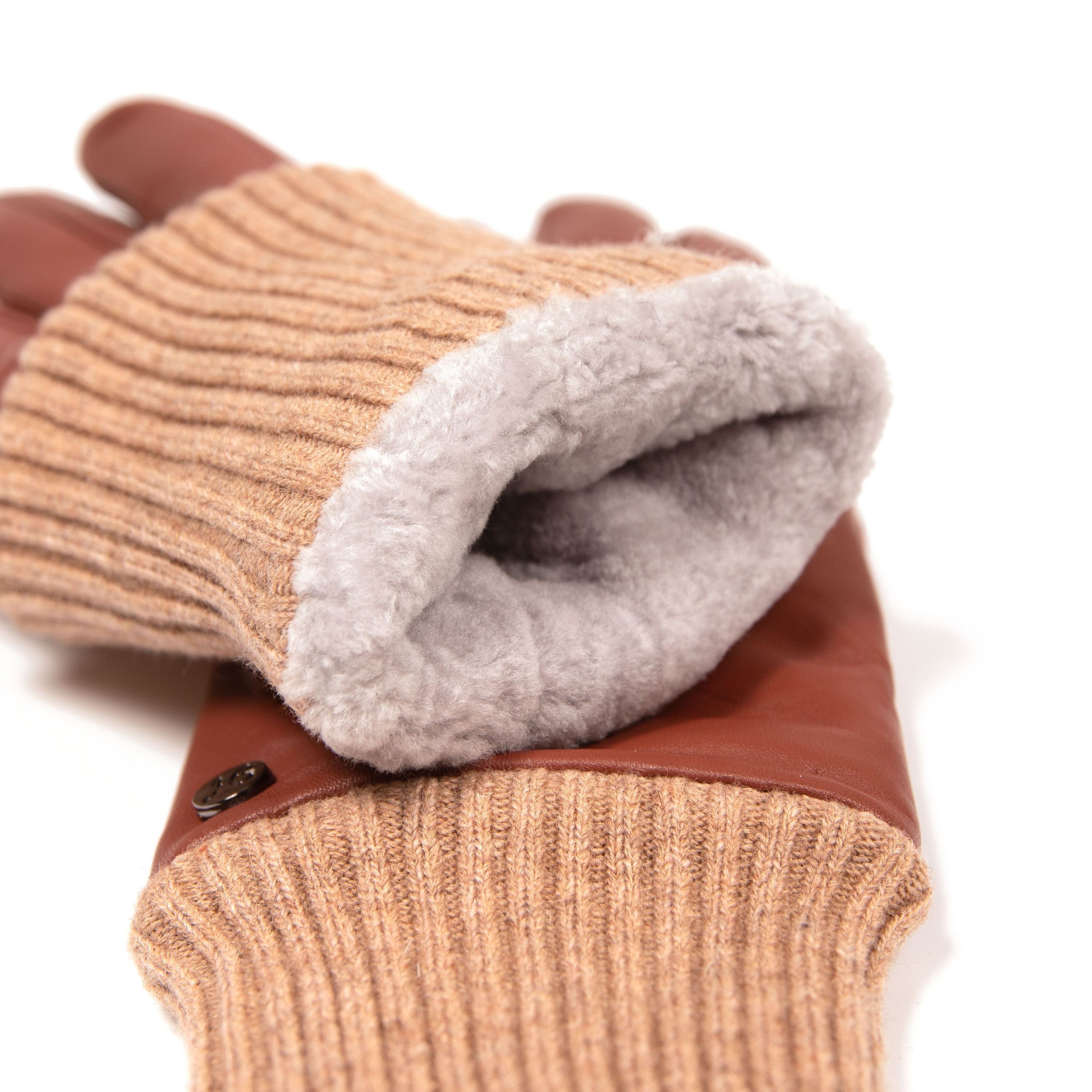 Hand Gewand by Weikert Lederhandschuhe MILOU - Lammlederhandschuh + Lammfellfütterung + Touchscreenfunktion