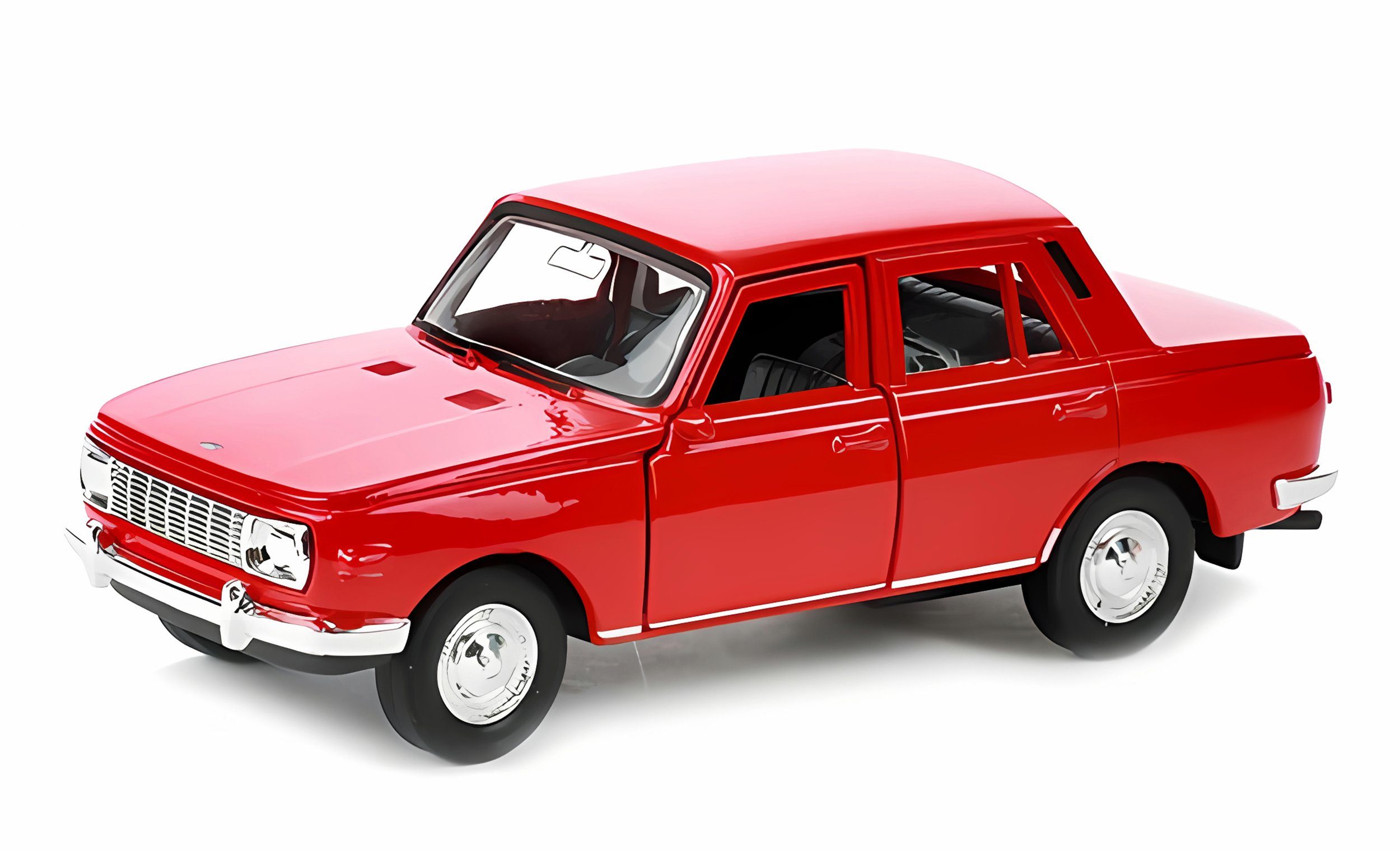 Welly Modellauto WARTBURG 353 Modellauto 11,7cm aus Metall Modell Auto 31 (Rot), Spielzeugauto WELLY Kinder Spielzeug Geschenk
