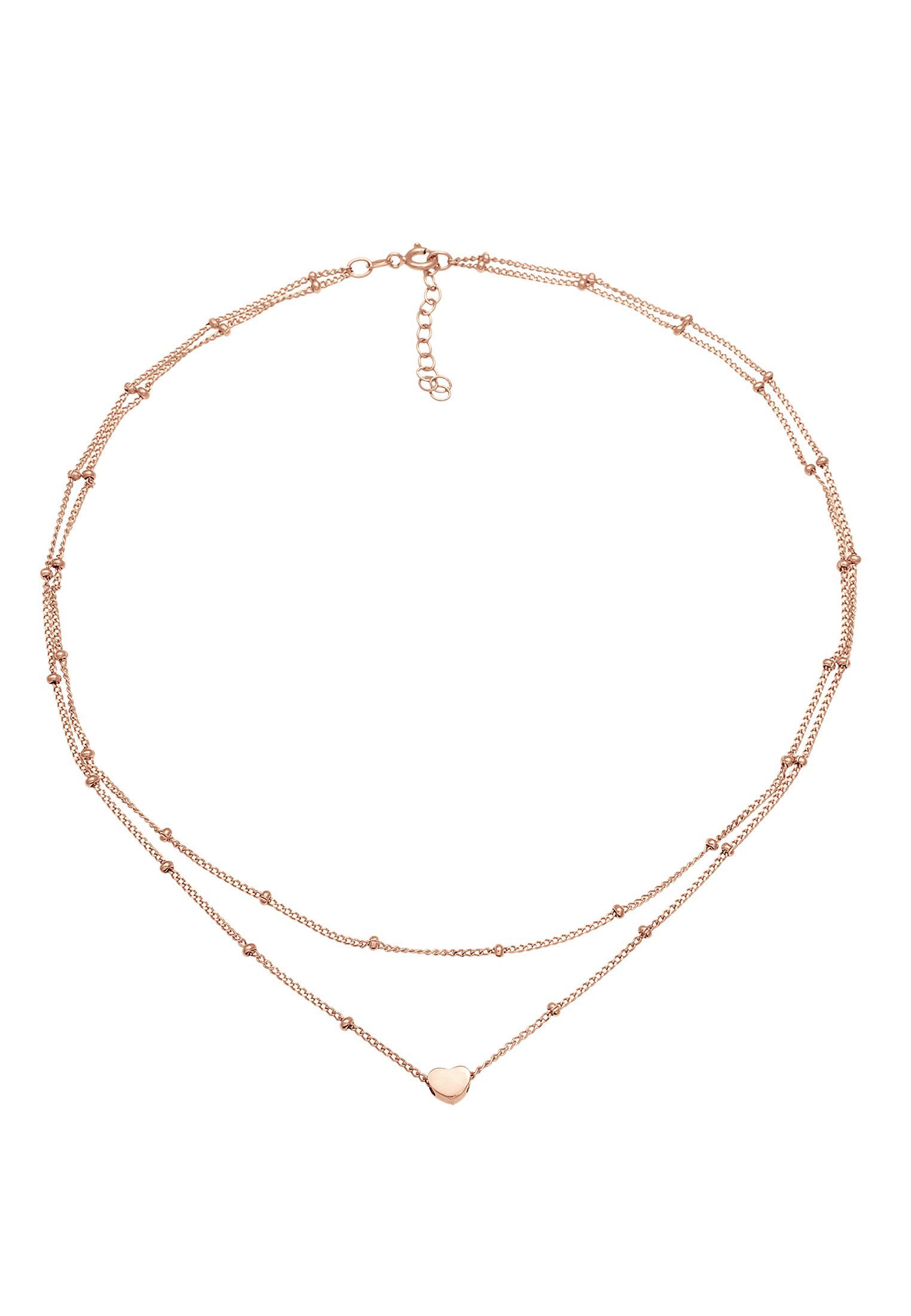 Elli Choker Choker Layer Kugelkette Herz 925 Silber