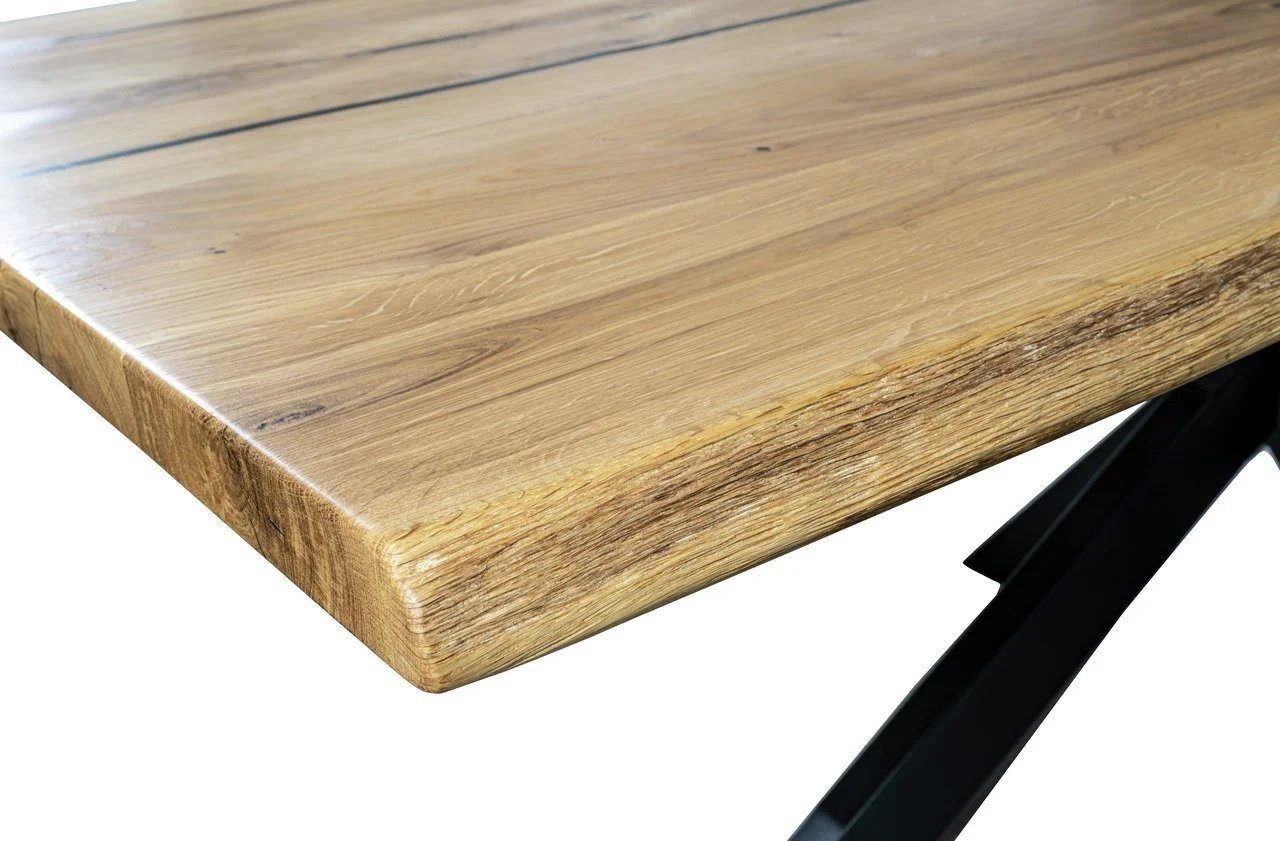 BENEDO MÖBEL Esstisch Eiche massiv mit Baumkante & Spider-Gestell, schwarze günstig online kaufen