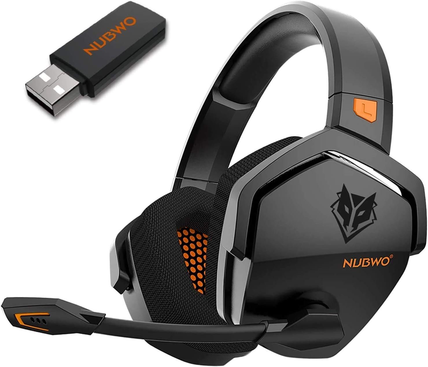 NUBWO Gaming-Headset (Rauschunterdrückung Mikrofon PC) Ohr-Gaming-Kopfhörer PS5 Gaming-Kopfhörer Wireless-Nutzung PS4 für über Stündige mit Mikrofon, 17