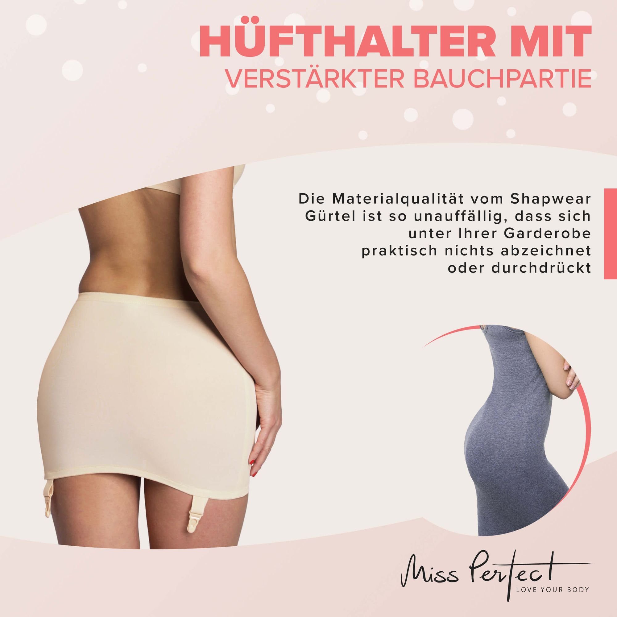 Miss Perfect Strapsgürtel 8773, Strumpfgürtel für Figurformung mit dekorativen Spitzeneinsatz