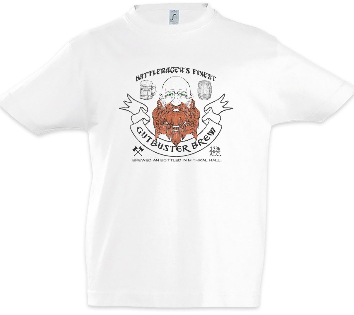 Urban Backwoods Print-Shirt Gutbuster Brew Kinder T-Shirt The Legend Drow Drizzt Dark Elf Trilogy (1-tlg) Dwarf Dwarfd Battlehammer Roddy