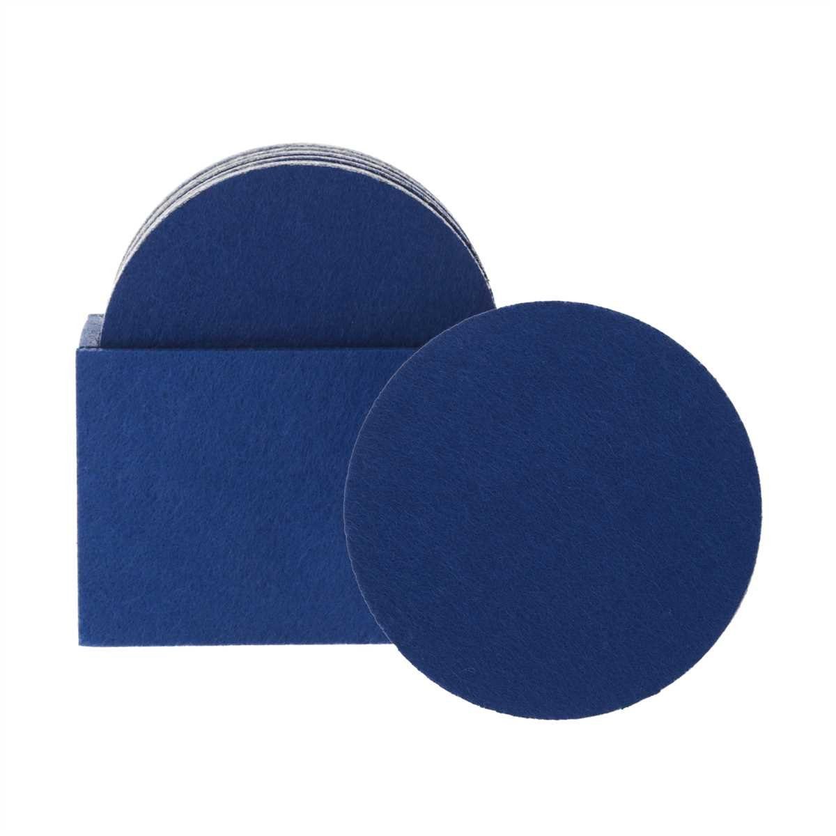 Stück blau, Lantelme Box, 8 mit Untersetzer Filz, Getränkeuntersetzer 9-tlg., 10cm