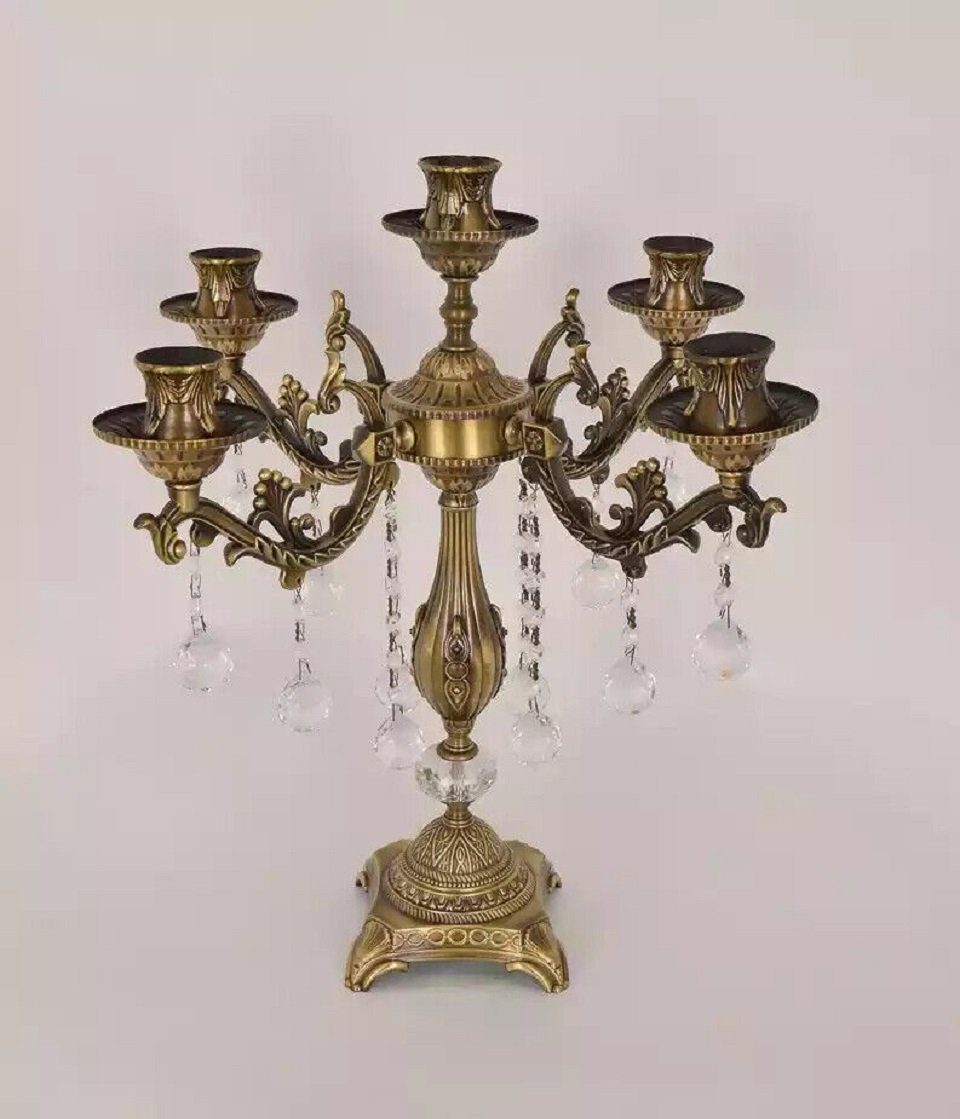 Kerzenständer Luxus in Kristall Europe Wohnzimmer (1 Gold Made Kerzenständer JVmoebel Nachttischlampe neu St., Kerzenständer),