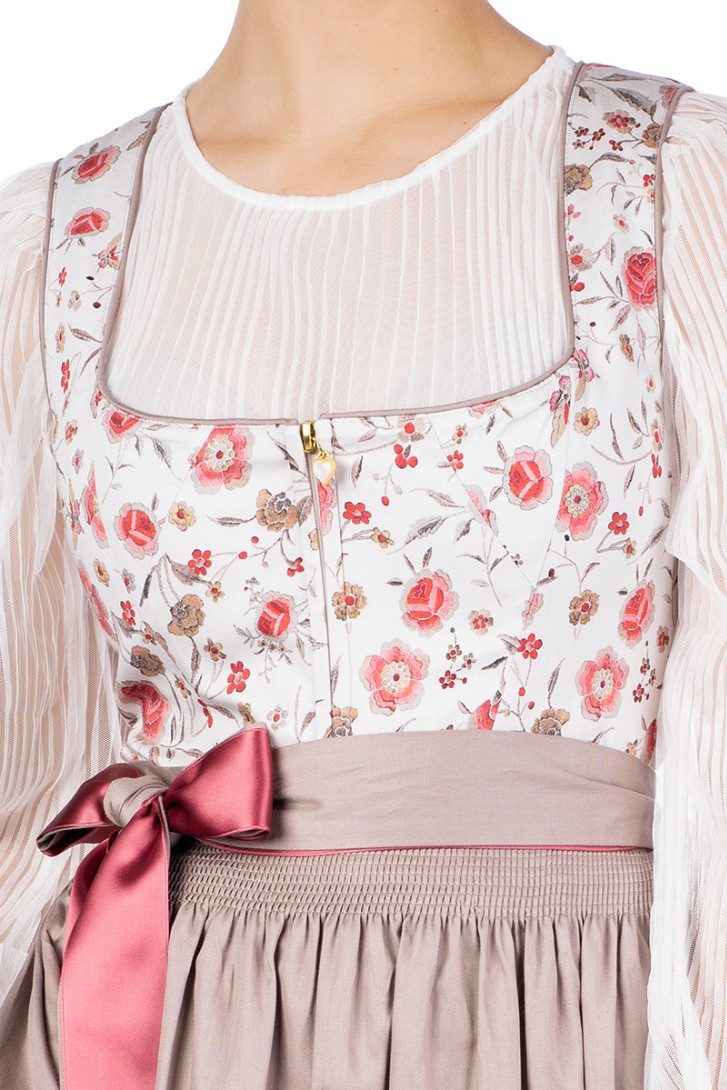 Alpenfee Tracht Dirndl Midi Dirndl 2tlg. - DUNJA - taupe