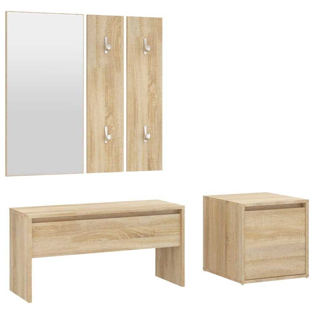 vidaXL Garderoben-Set NA Garderobe Flurmöbel Set Sonoma Eiche Spanplatte