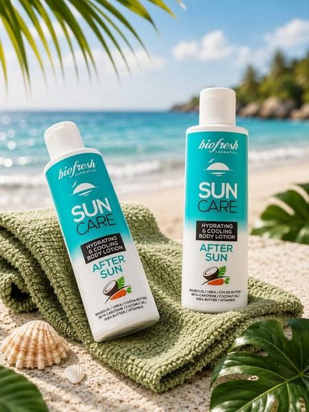 Biofresh Cosmetics After Sun SUN CARE Geschenkset – 2 x Lotion After Sun 200 ml & Waschhandschuh Geschenkset