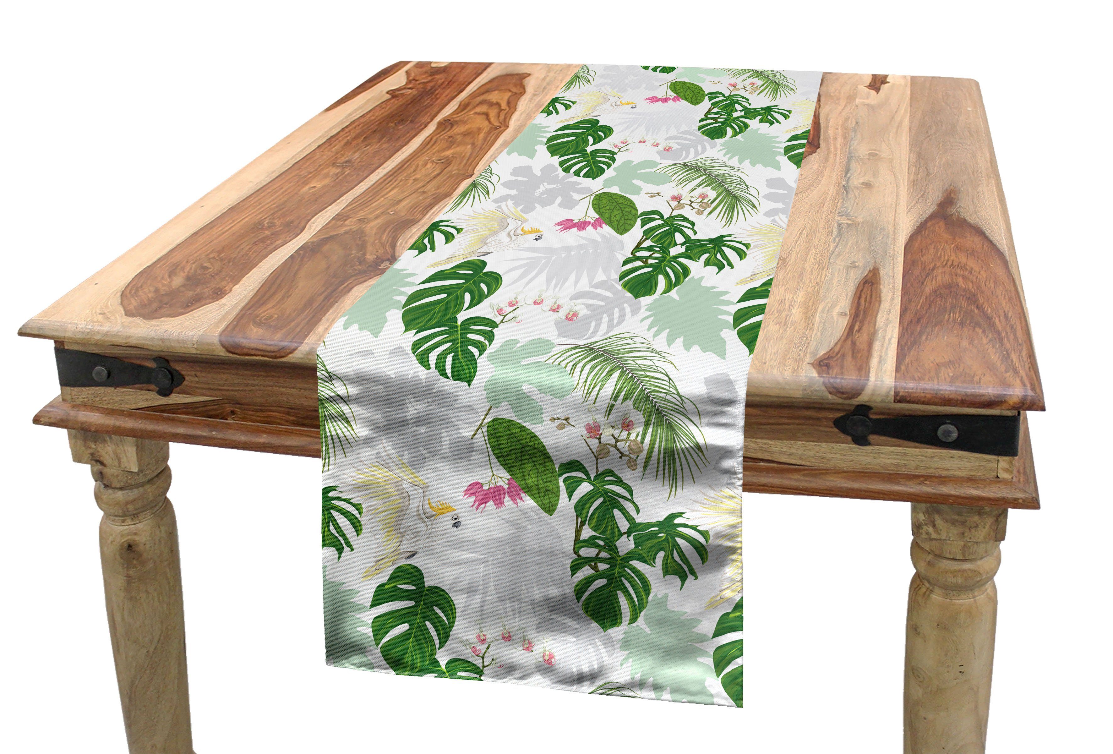 Exotischen Cockatoo Esszimmer Tischläufer, Parrot Dekorativer Tropical Abakuhaus Rechteckiger Tischläufer Küche