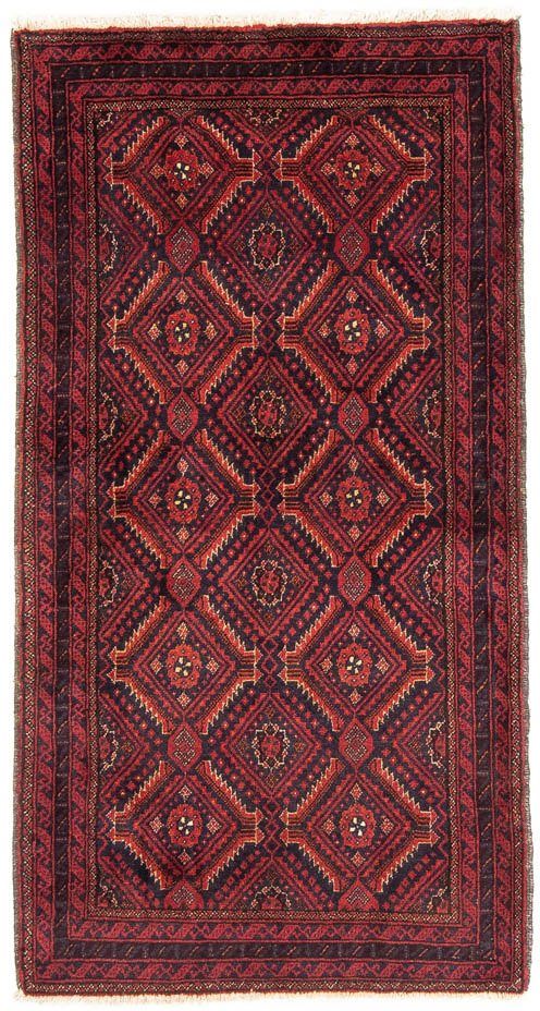 Wollteppich Belutsch Durchgemustert Rosso 167 x Höhe: 8 rechteckig, cm, Handgeknüpft mm, 87 morgenland