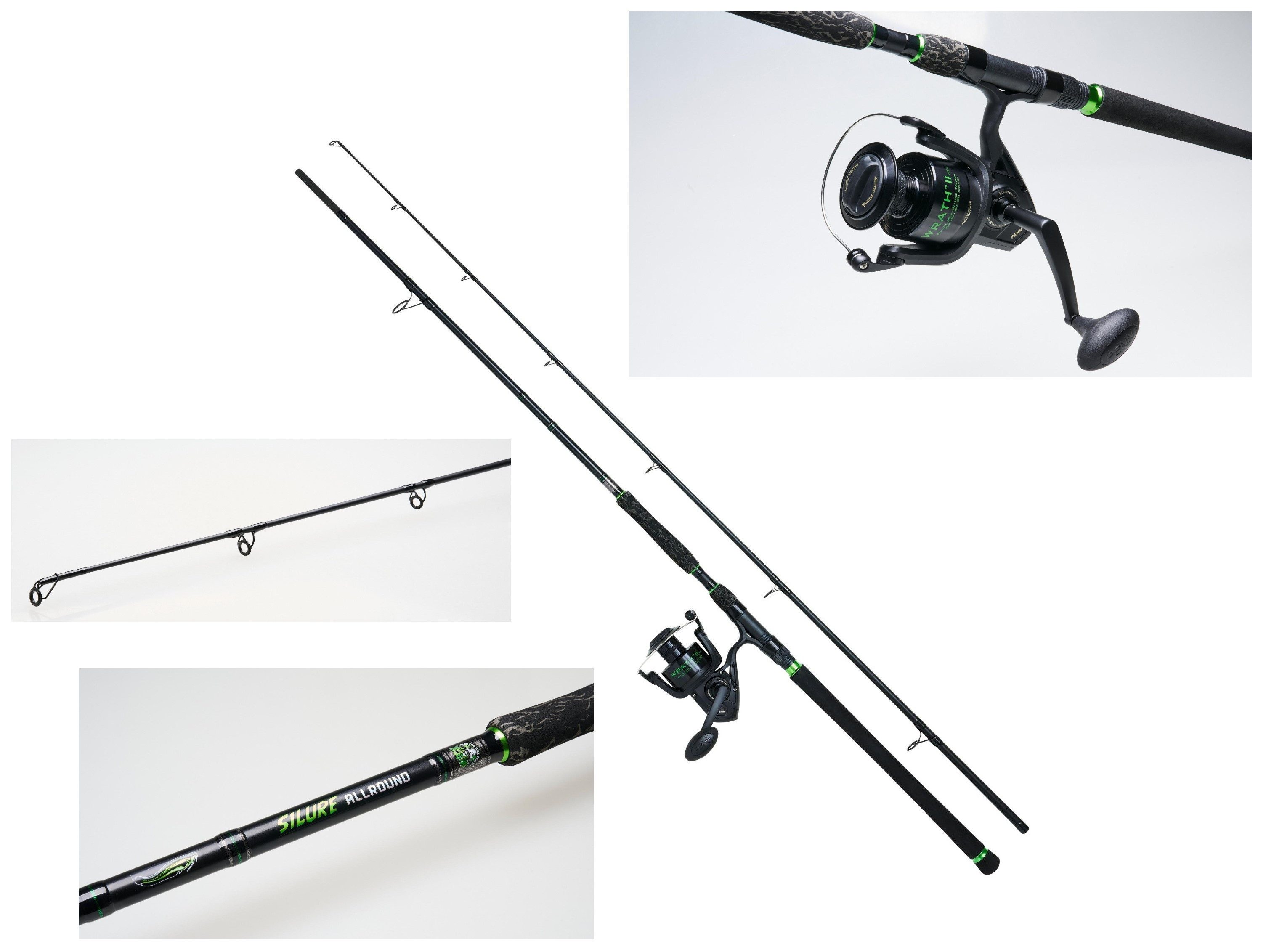 MADCAT Spinnrute MADCAT Penn Set Silure Alround 3.00M 200-400g Combo - Wels Waller, Modernes Design und tolle Penn Rolle