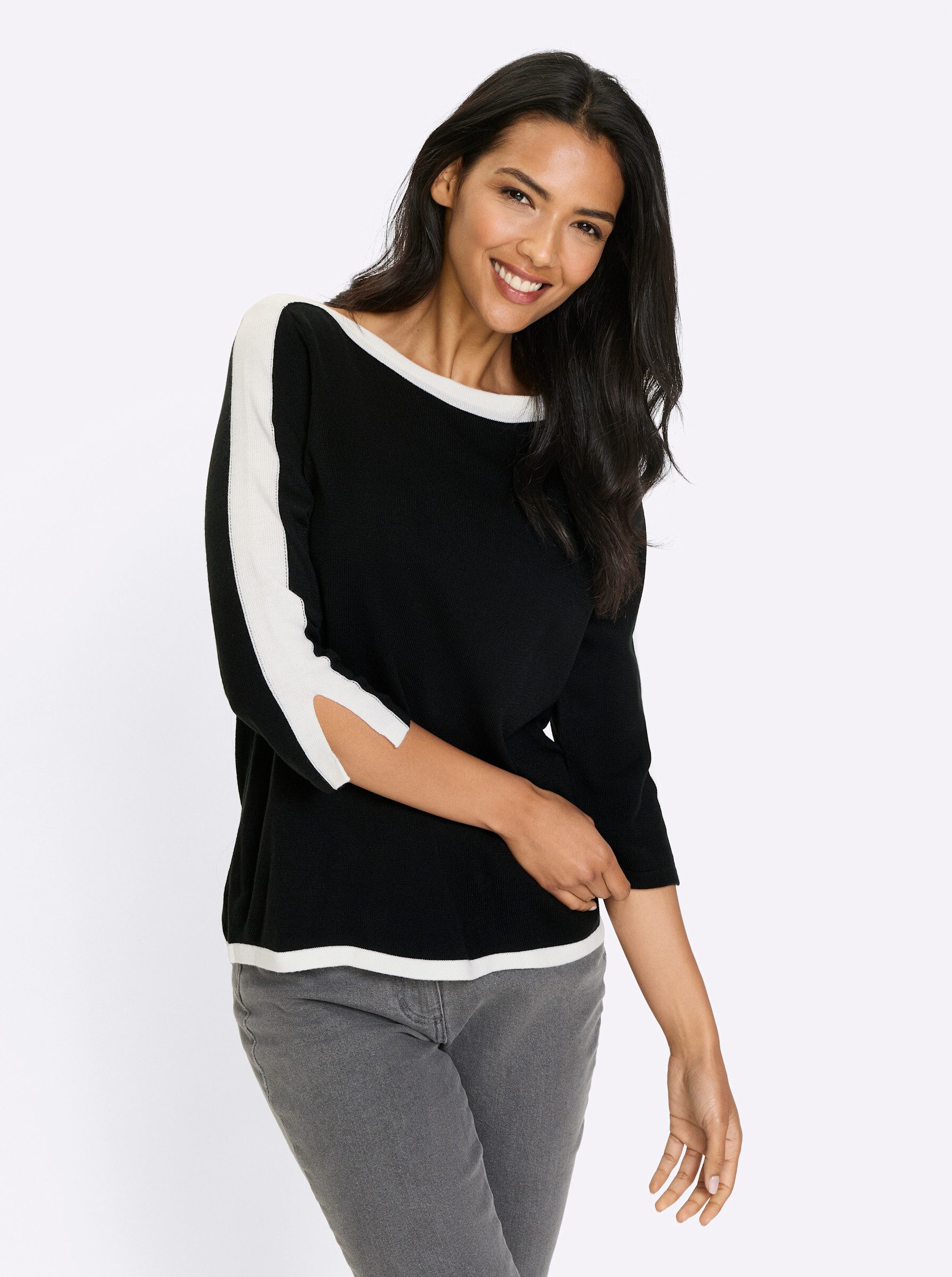 Sieh an! Strickpullover 3/4 Arm-Pullover . günstig online kaufen