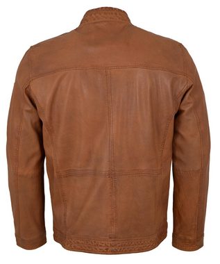 Jilani Lederjacke Ronai-3 Jilani - Herren Echtleder Lederjacke Lammnappa cognac