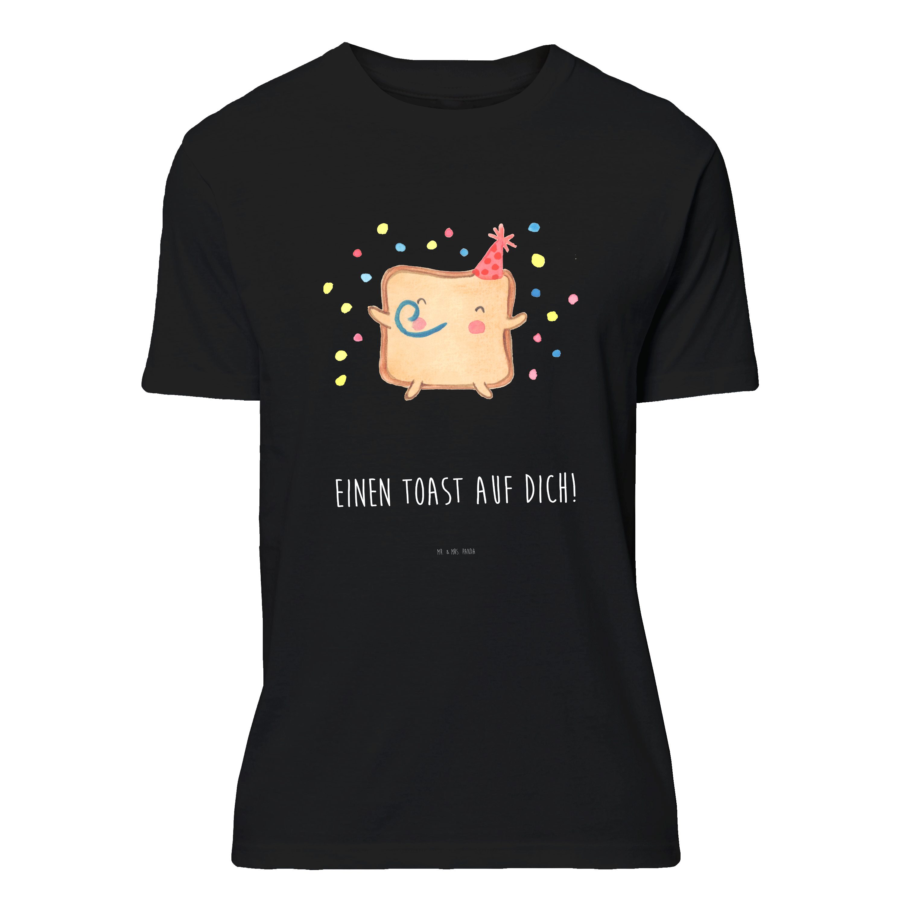 Mr. & Mrs. Panda T-Shirt Toast Party - Schwarz - Geschenk, Schlafshirt, Geburstag, Geschenk fü (1-tlg)