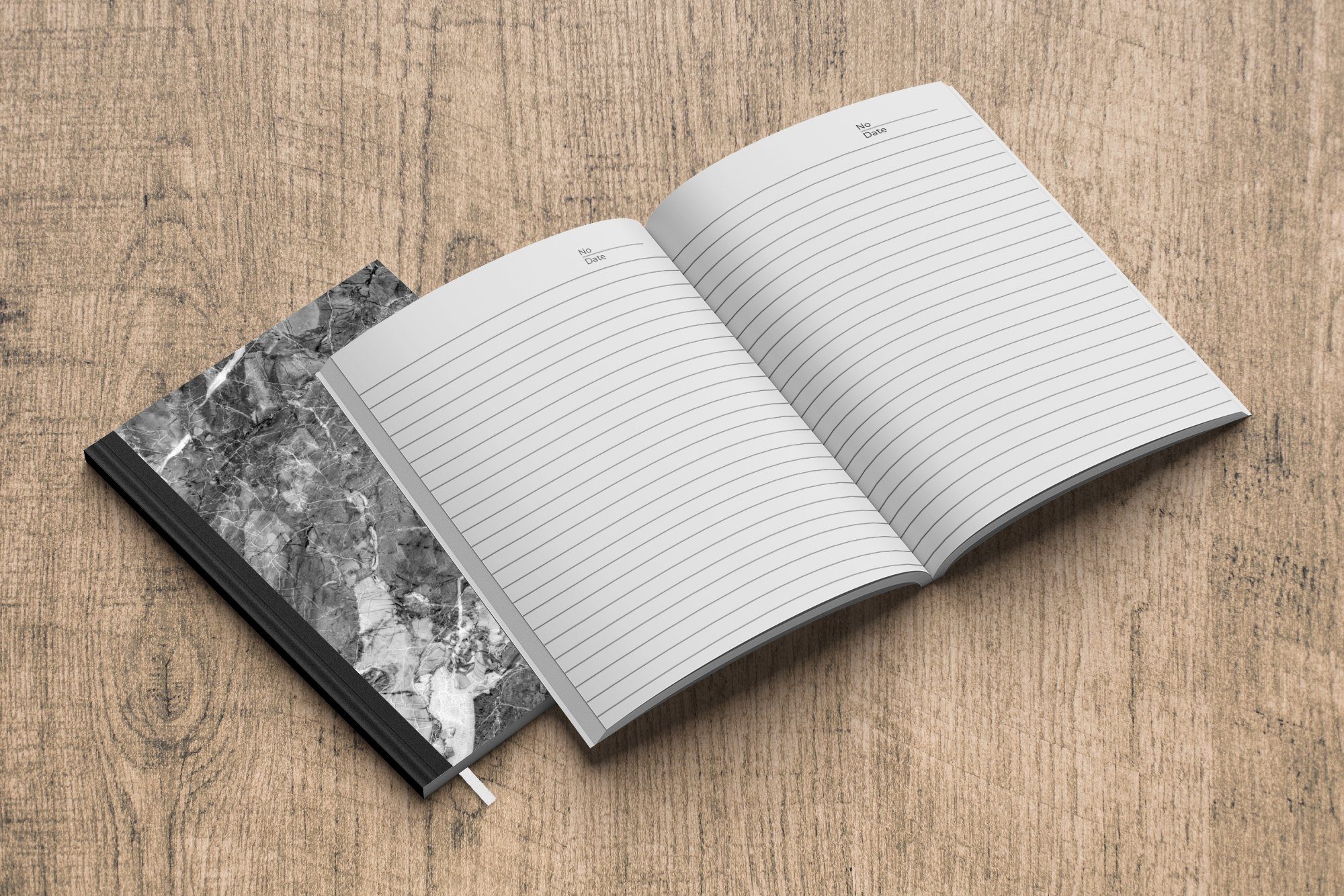 Schwarz Merkzettel, Notizheft, Seiten, Journal, - MuchoWow Granit - Haushaltsbuch - Grau, Tagebuch, Stein 98 A5, Notizbuch