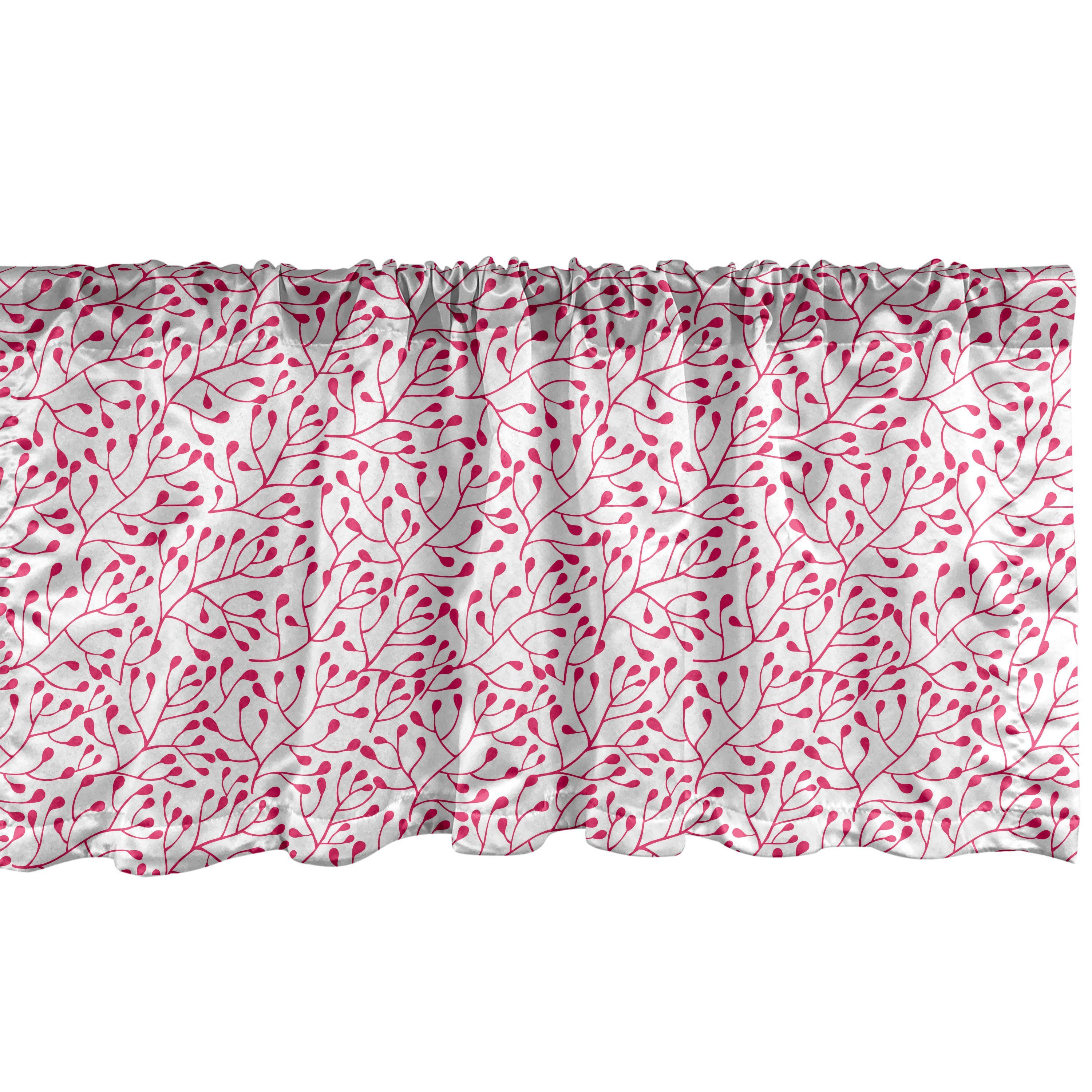 Scheibengardine Vorhang Volant für Küche Schlafzimmer Dekor mit Stangentasche, Abakuhaus, Microfaser, Blumen Continuing Botanik Element