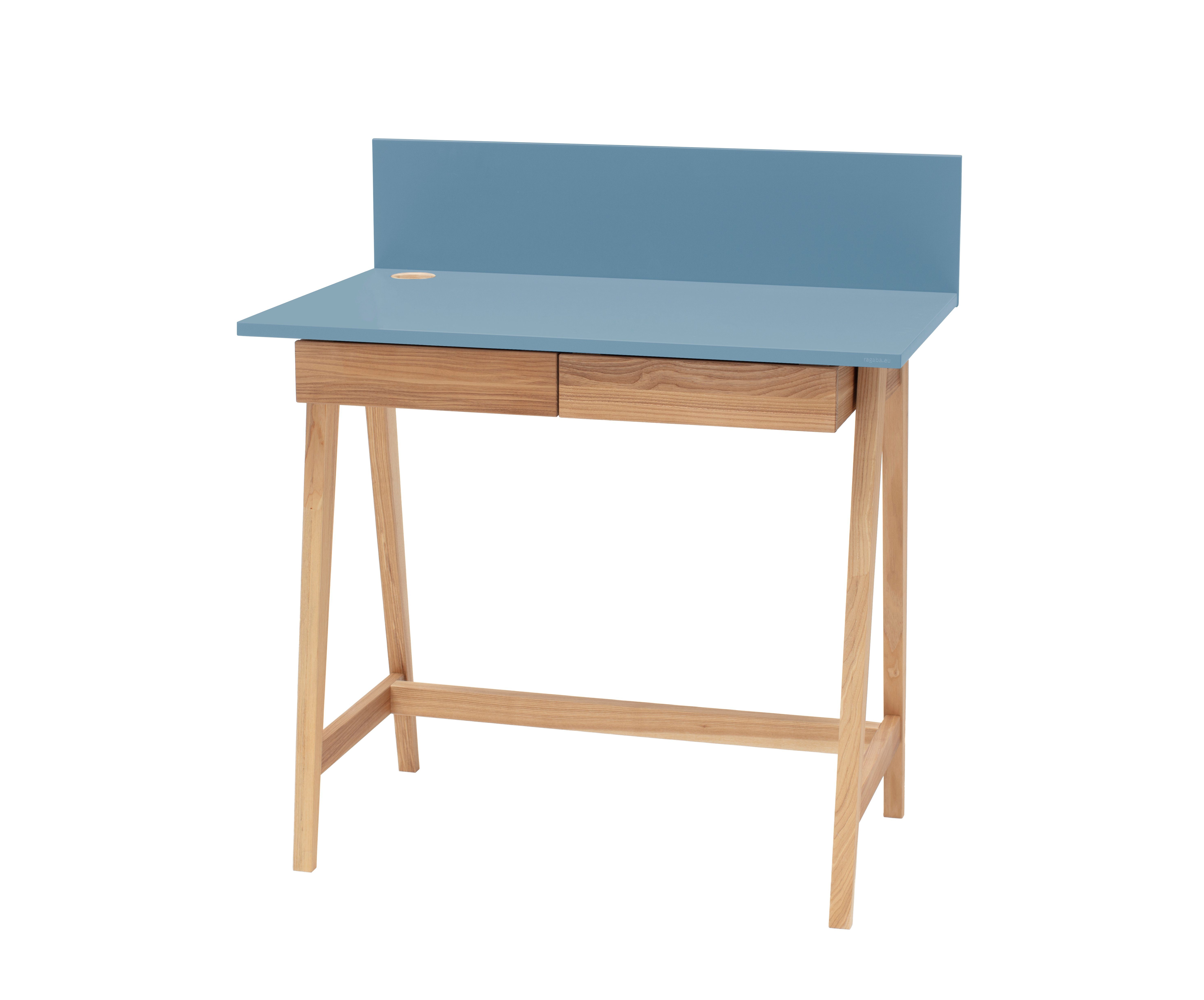 Siblo Schreibtisch Kinderschreibtisch Andrea mit Schubladen - Bunter Schreibtisch - minimalistisches Design - Kinderzimmer - MDF-Platte - Eschenholz (Kinderschreibtisch Andrea mit Schubladen) Blau