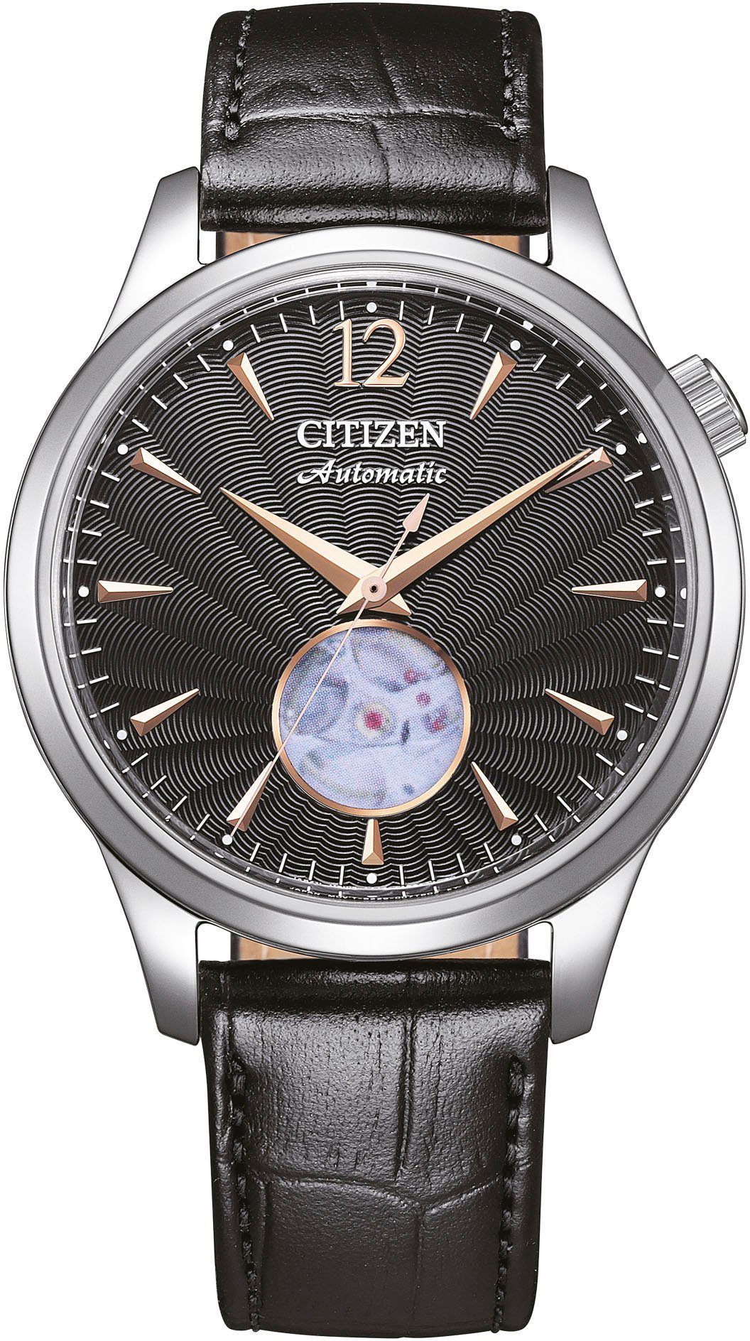 Citizen Automatikuhr NH9131-14E, Armbanduhr, Herrenuhr, offene Unruh