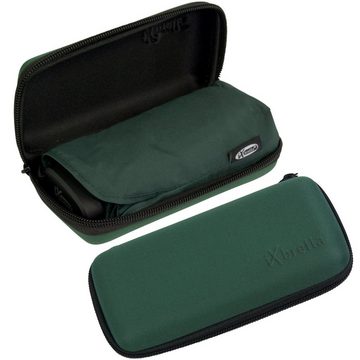 iX-brella Taschenregenschirm Ultra Mini 15 cm winziger Schirm im Handy Format, ultra-klein, mit Softcase-Etui - pineneedle green