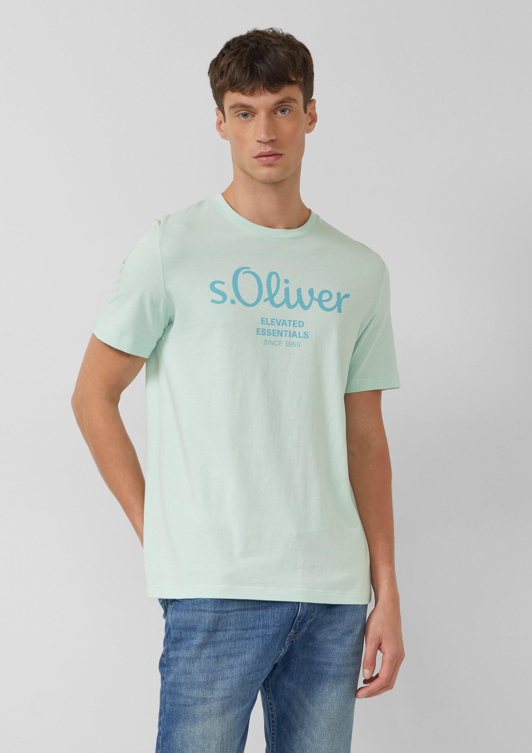 s.Oliver Kurzarmshirt T-Shirt Baumwoll-T-Shirt mit Logo-Print günstig online kaufen