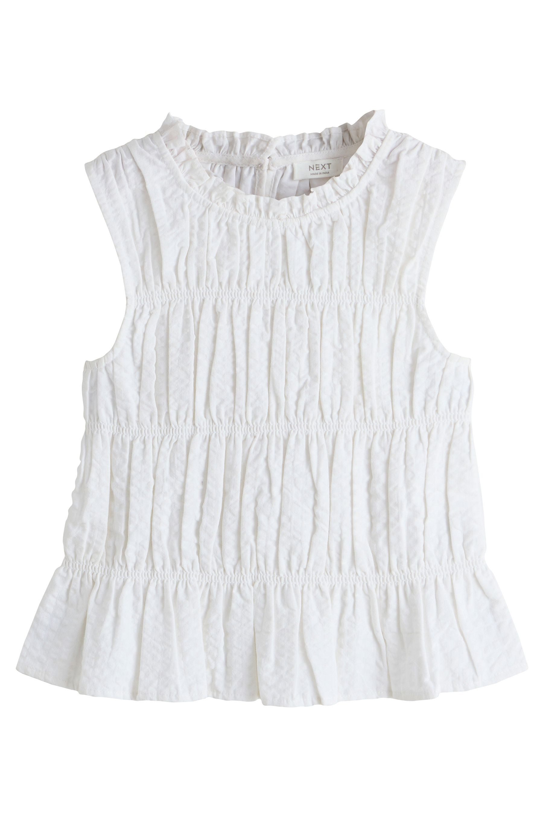 Next Rüschenbluse Gesmokte ärmellose Bluse (1-tlg)