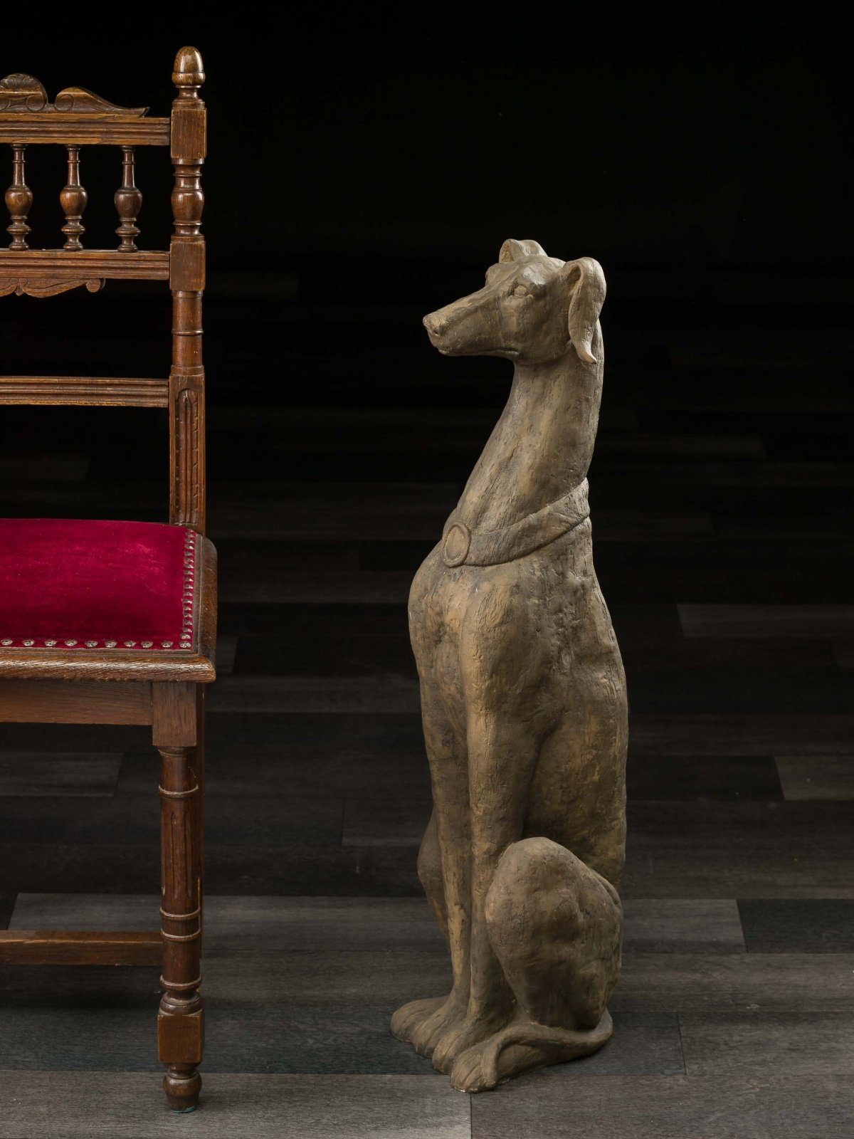 Aubaho Dekoobjekt Skulptur Windhund Hund Greyhound Jagdhund Figur Whippet Haus Antik-Sti