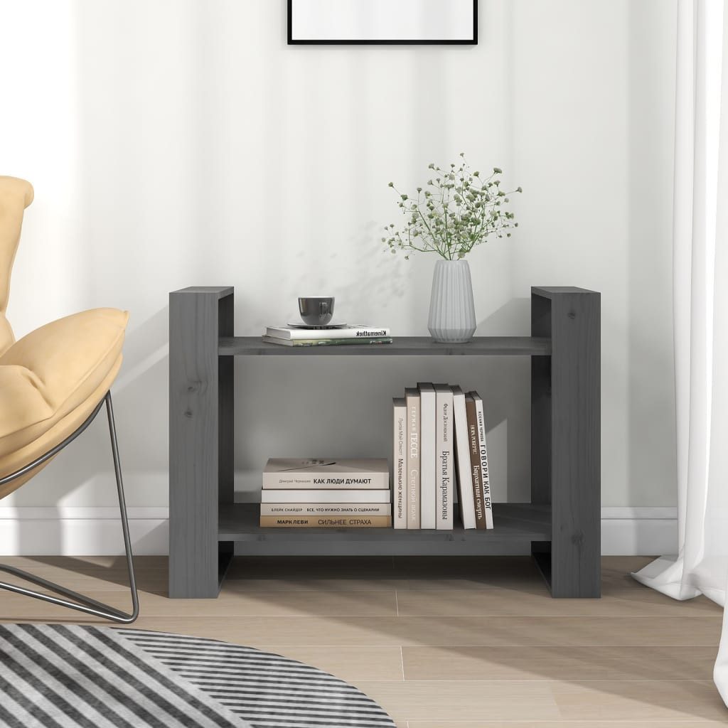 vidaXL Bücherregal Bücherregal/Raumteiler Grau 80x35x56,5 cm günstig online kaufen