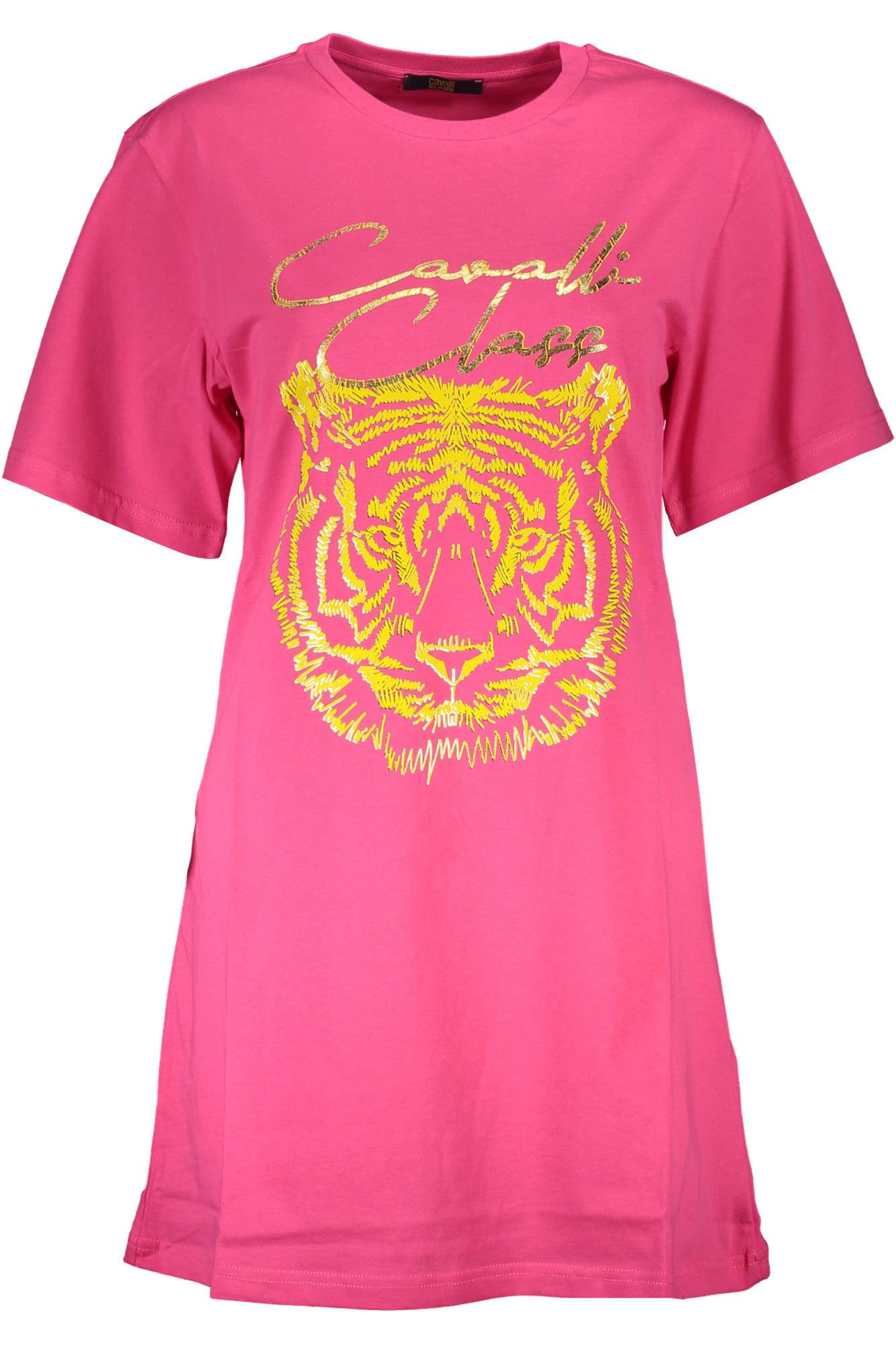 Cavalli Class T-Shirt Damen Kurzarm T-Shirt Rosa mit Druck und Logo -