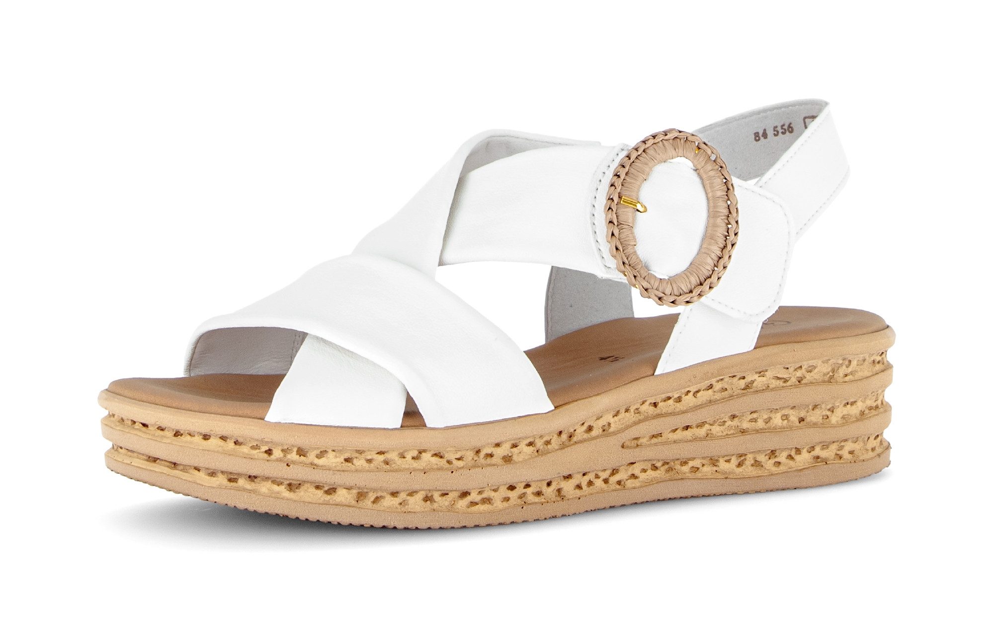 Gabor Keilsandalette Plateau, Riemchensandale, Sommerschuh mit Zierschnalle