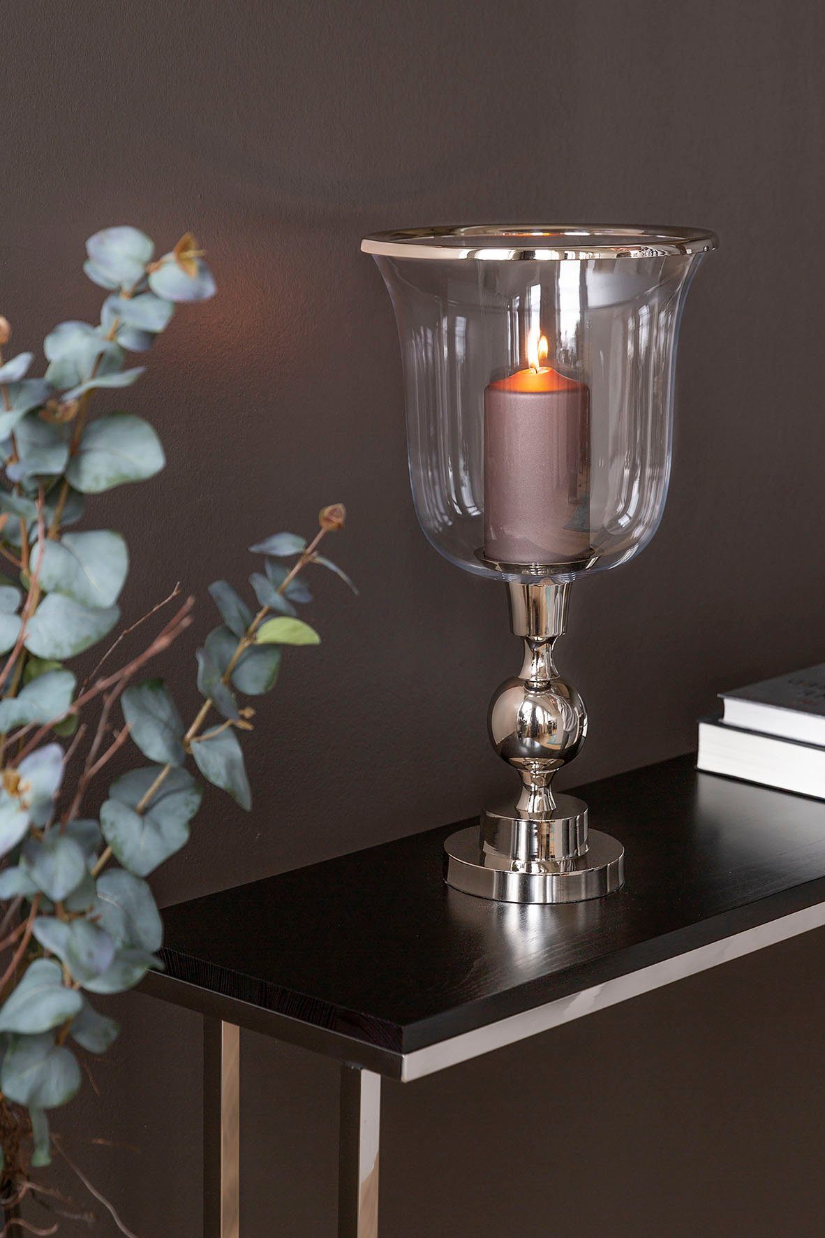 Kerzenhalter SAMANTA St), Fink aus Aluminium und (1 Windlicht Glas