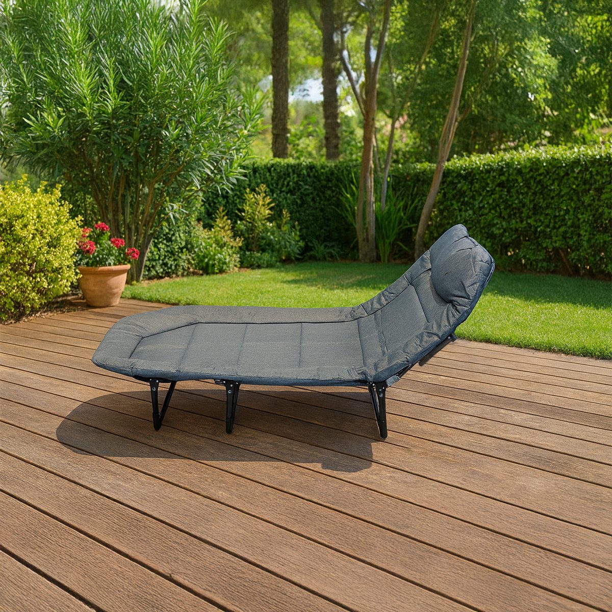Divit Gartenliege 2x Klappbarer Liegestuhl Sonnenliege gepolstert 200 x 64 günstig online kaufen