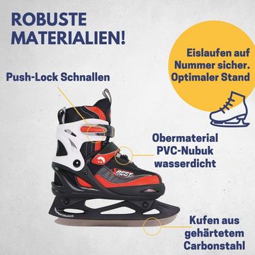 Best Sporting Schlittschuhe Verstellbare Schlittschuhe, Ice Skates I Eislaufschuhe I schwarz/rot oder schwarz/blau