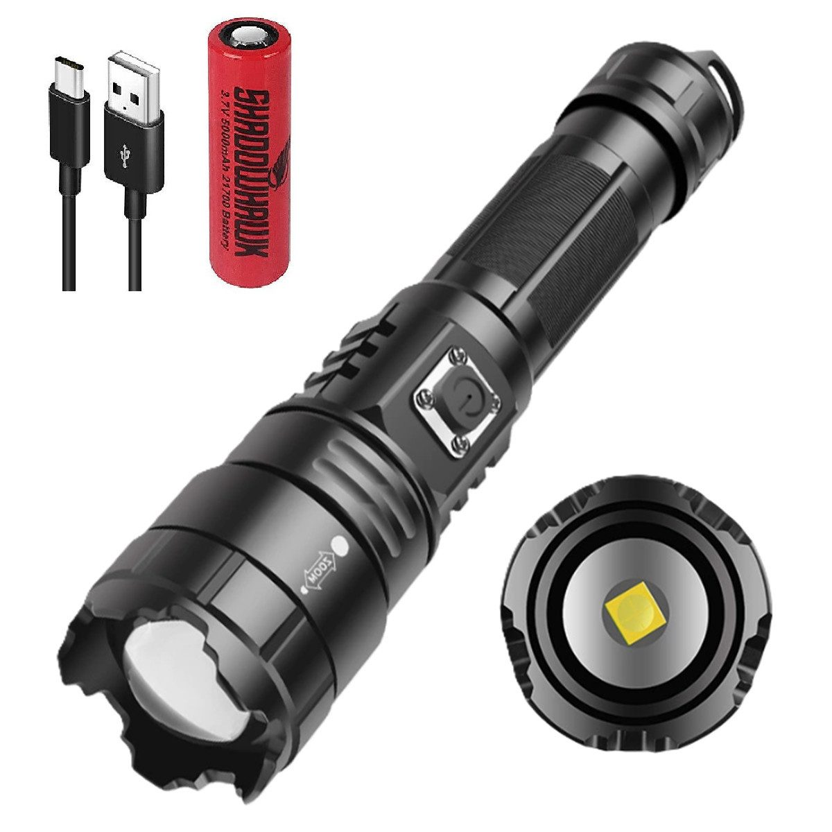 LED Taschenlampe Extrem Hell 12000 Lumen USB Aufladbar Taschenlampen