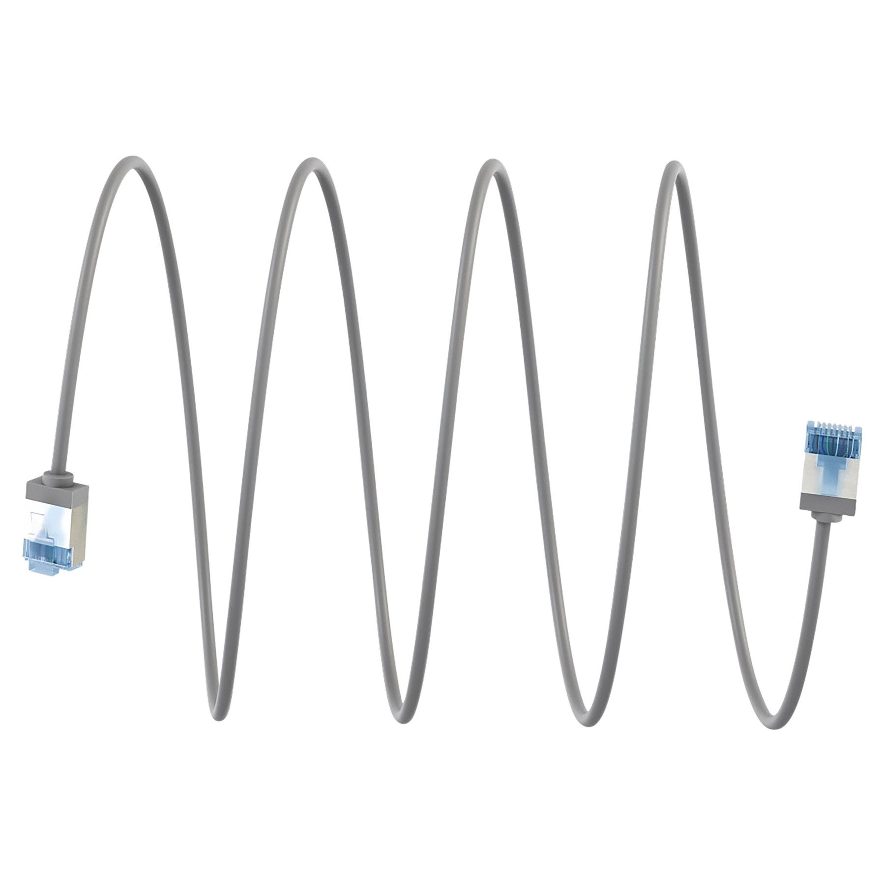 Goobay GOOBAY CAT.6a Patchkabel 74305 0,25m grau U/FTP slim Ultraflex Netzwerkkabel