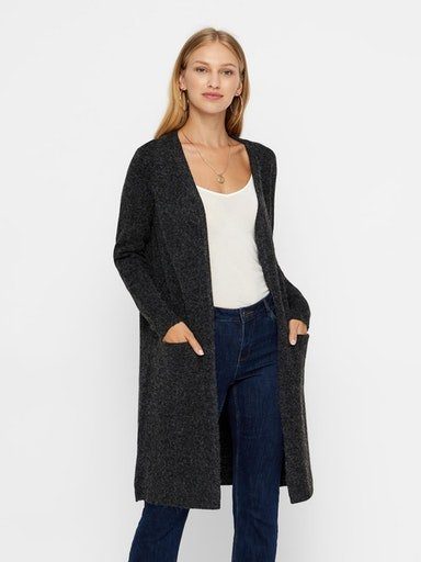 black VMDOFFY CARDIGAN Moda LS Vero melange OPEN Strickjacke GA NOOS LONG