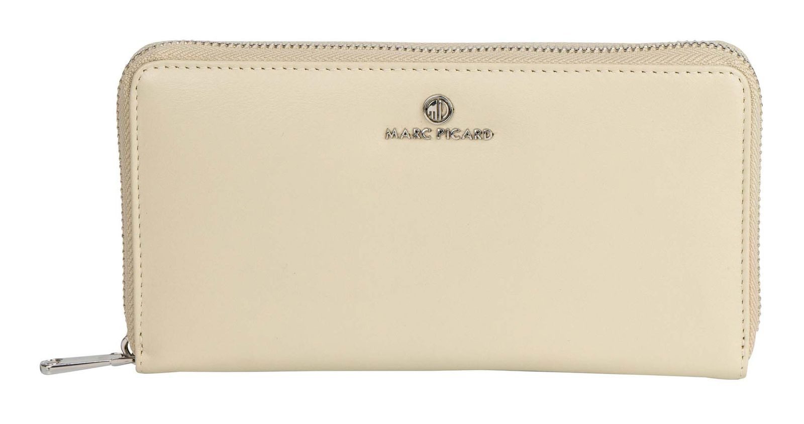 Marc Picard Geldbörse Zip Wallet, aus echtem Rindsleder mit RFID-Blocker Schutz
