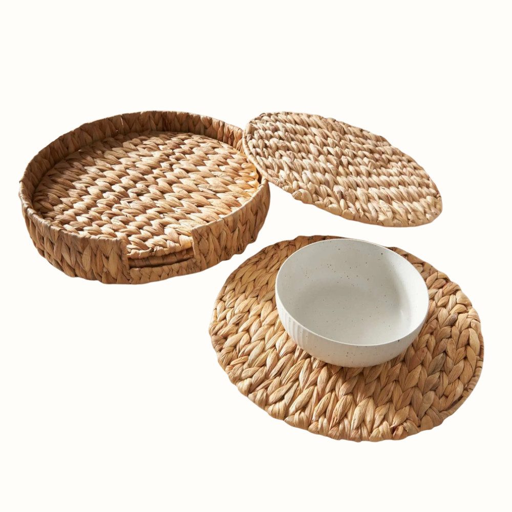 Home-trends24.de Platzset Platzteller Platzmatte Natur 5tlg. Tisch Unterlage Deko, (5-St)