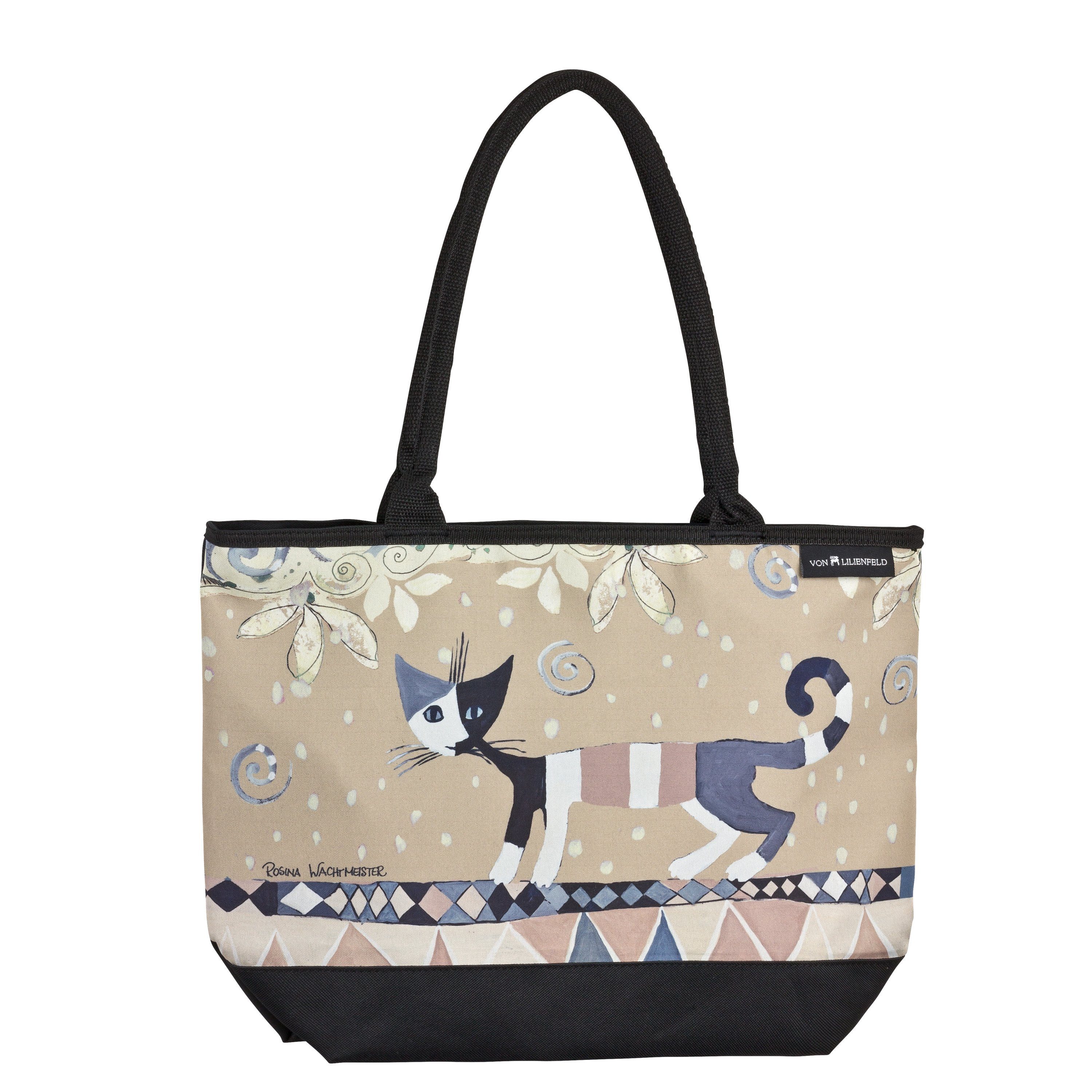 von Lilienfeld Handtasche VON LILIENFELD Handtasche Damen Kunst Katzen Motiv Rosina Wachtmeister Brunello Shopper Maße L42 x H30 x T15 cm Strandtasche Henkeltasche Büro