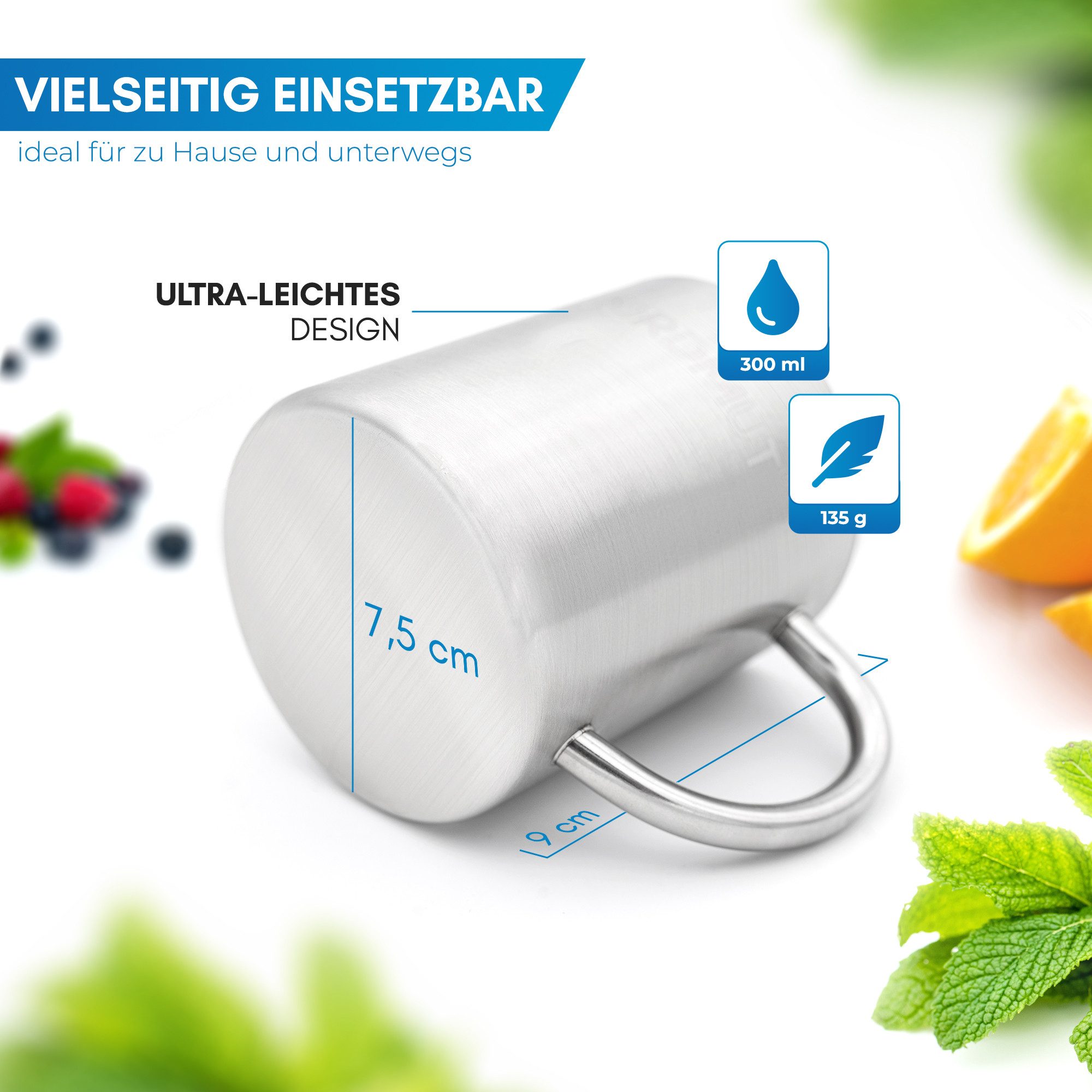 Nordmut Thermobecher NORDMUT® Edelstahl Thermobecher [2er Set], doppelwandig isoliert, rostfreier Edelstahl