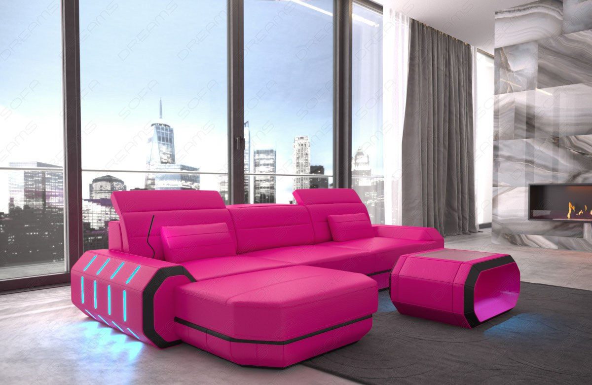 Sofa Dreams Ecksofa Ledersofa Roma L Form Mini, Designersofa