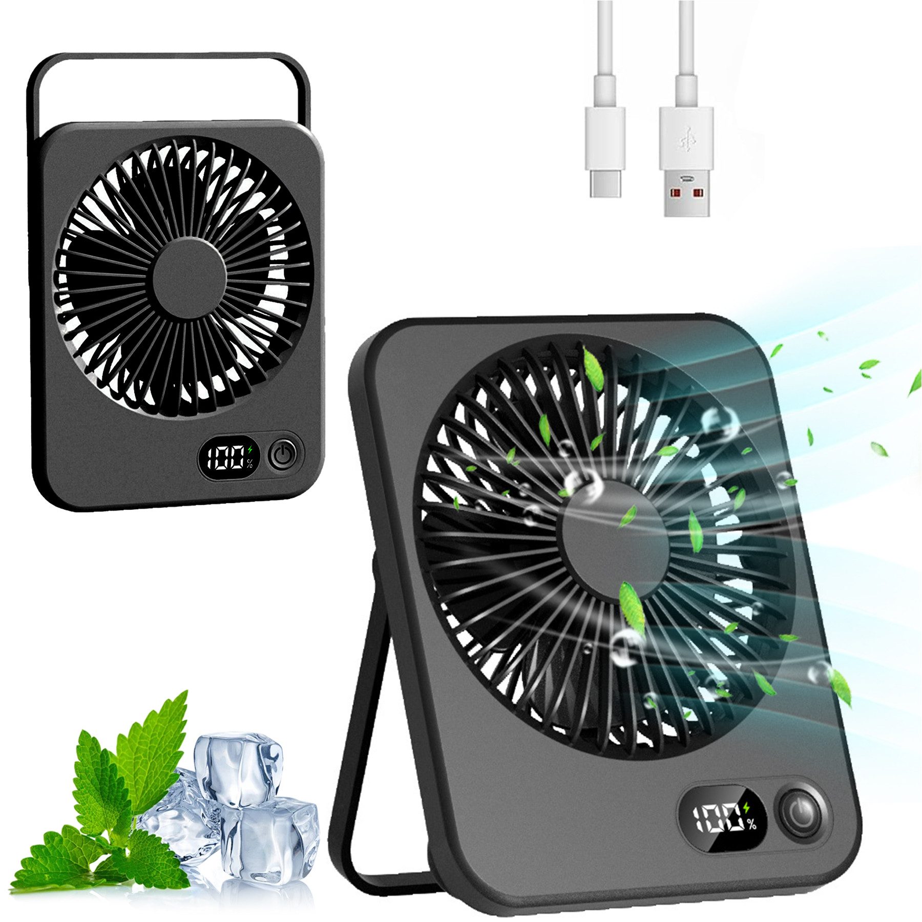 Senmudi Mini USB-Ventilator Klein Tischventilator USB Leise Ventilator Akku günstig online kaufen