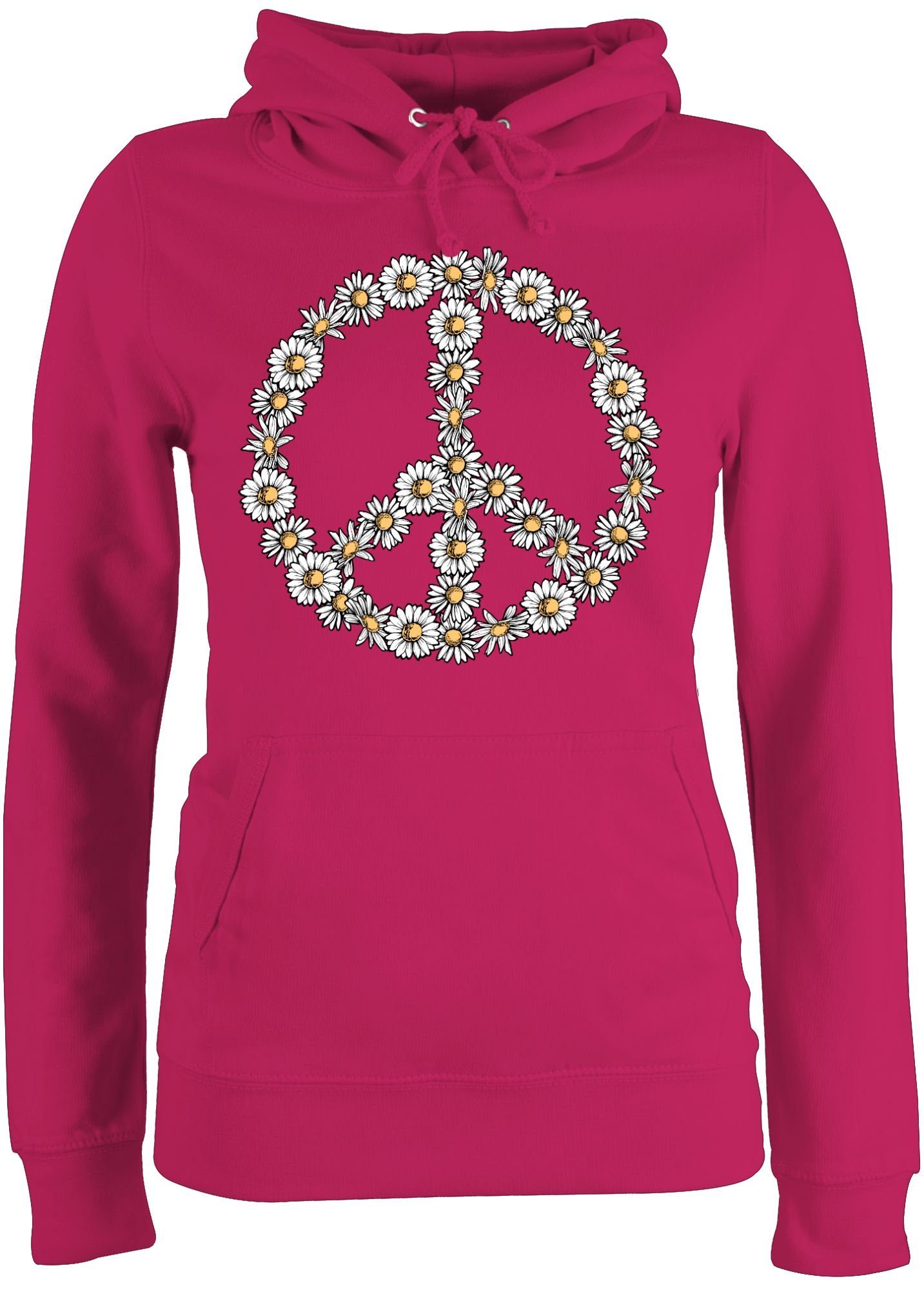 Shirtracer Hoodie »Peace Zeichen aus Gänseblümchen Sprüche Statement