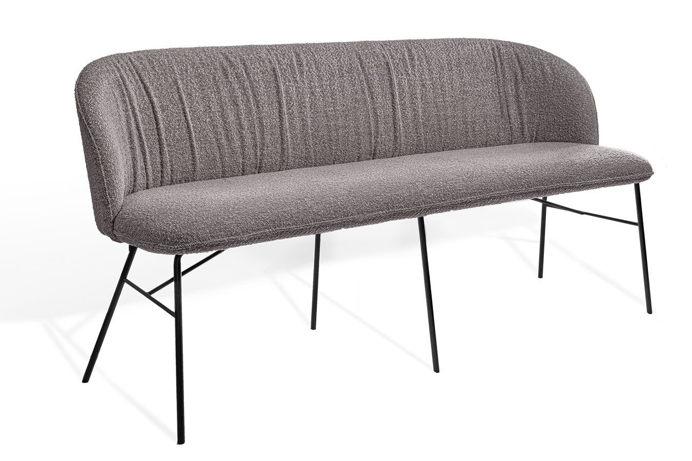 KFF Sitzbank Bank Alvaro 3-Sitzer Bouclé grau