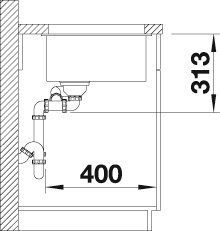 340/160-U, SUBLINE rechteckig Blanco Granitspüle