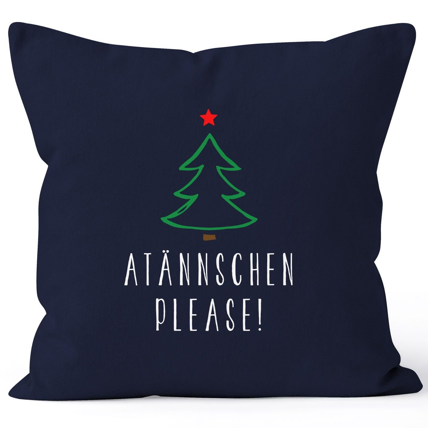 MoonWorks Dekokissen Kissenbezug Atännschen please! Weihnachts-Deko-Kissen Geschenk MoonWorks®