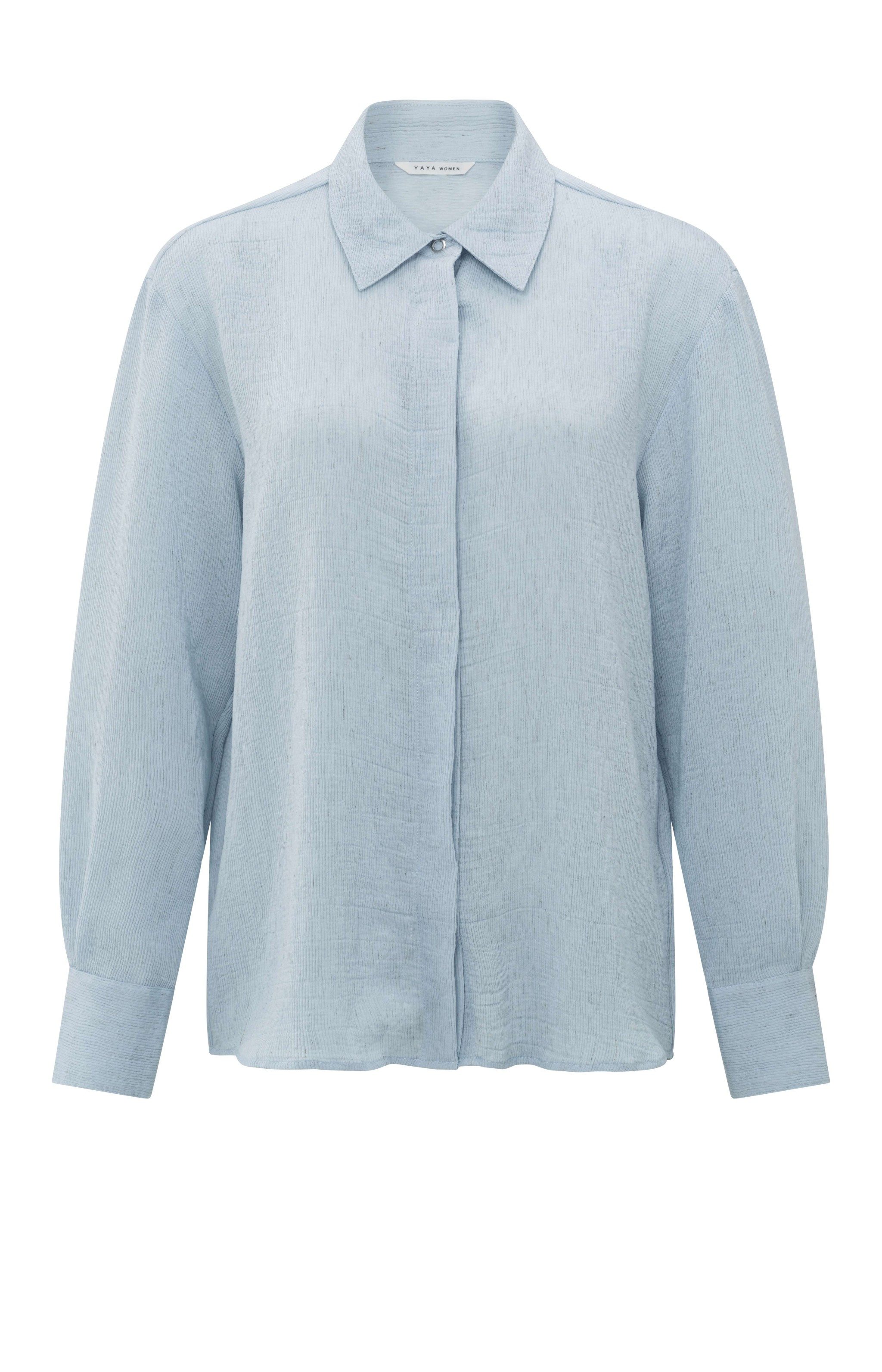 YAYA Kurzarmbluse Bluse mit Druckknöpfen Baby Blue