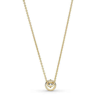 Pandora Kette mit Anhänger Pandora Collier Sparkling Round Halo 361174C01-45 14k gold-plated