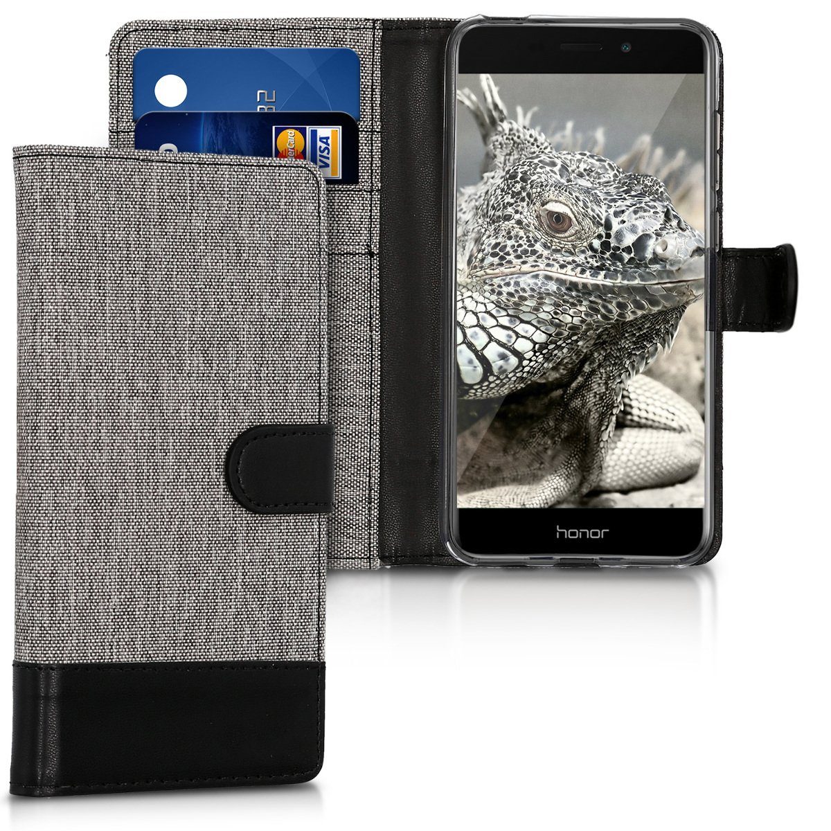 kwmobile Handyhülle, Wallet Case kompatibel mit Honor 6C Pro - Hülle mit  Ständer - Handyhülle Kartenfächer