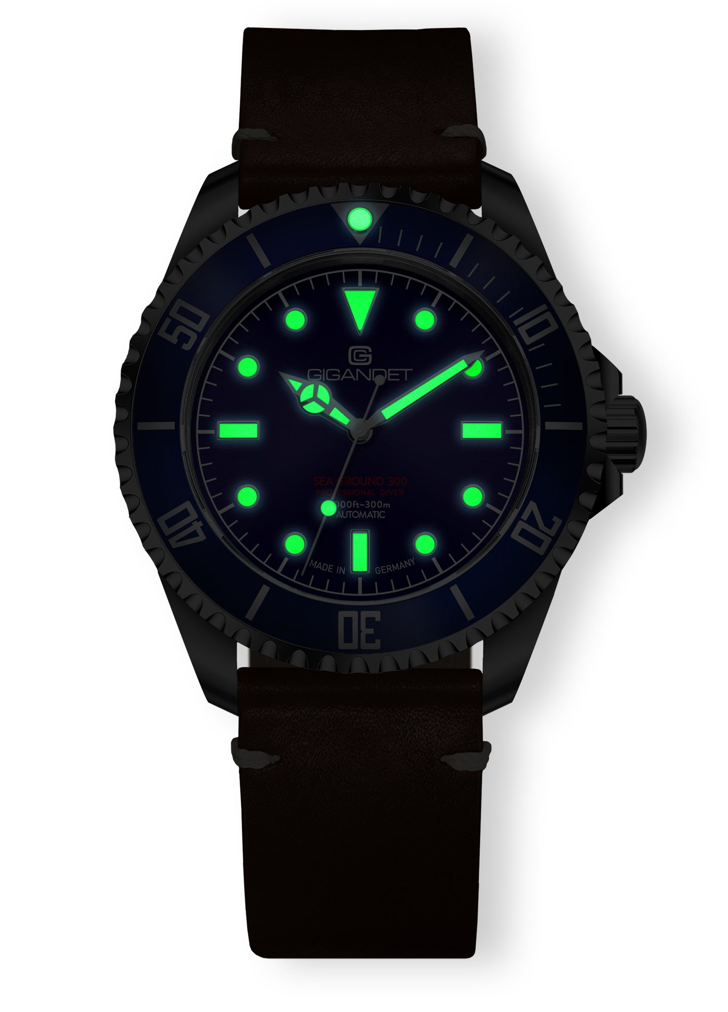 Gigandet Automatikuhr SEA GROUND 300 VINTAGE, Made in Germany, Saphirglas, Swiss SuperLuminova Old Radium