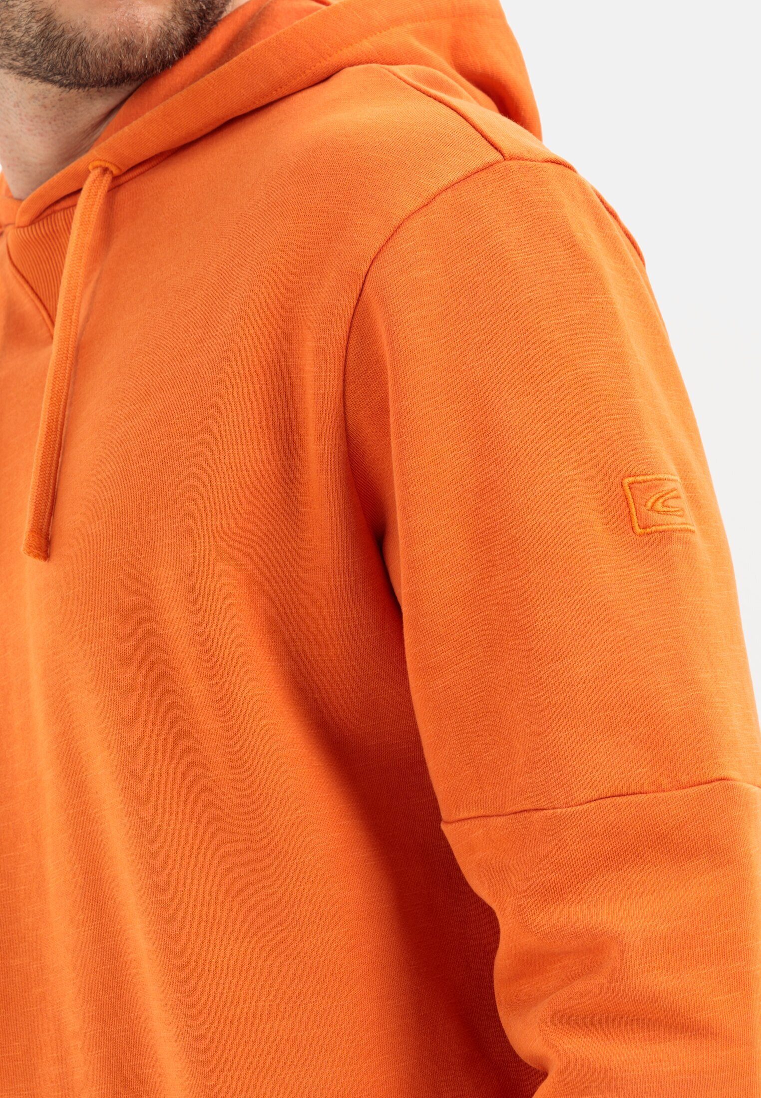 camel active Hoodie Hoodie aus reiner Baumwolle Langarm